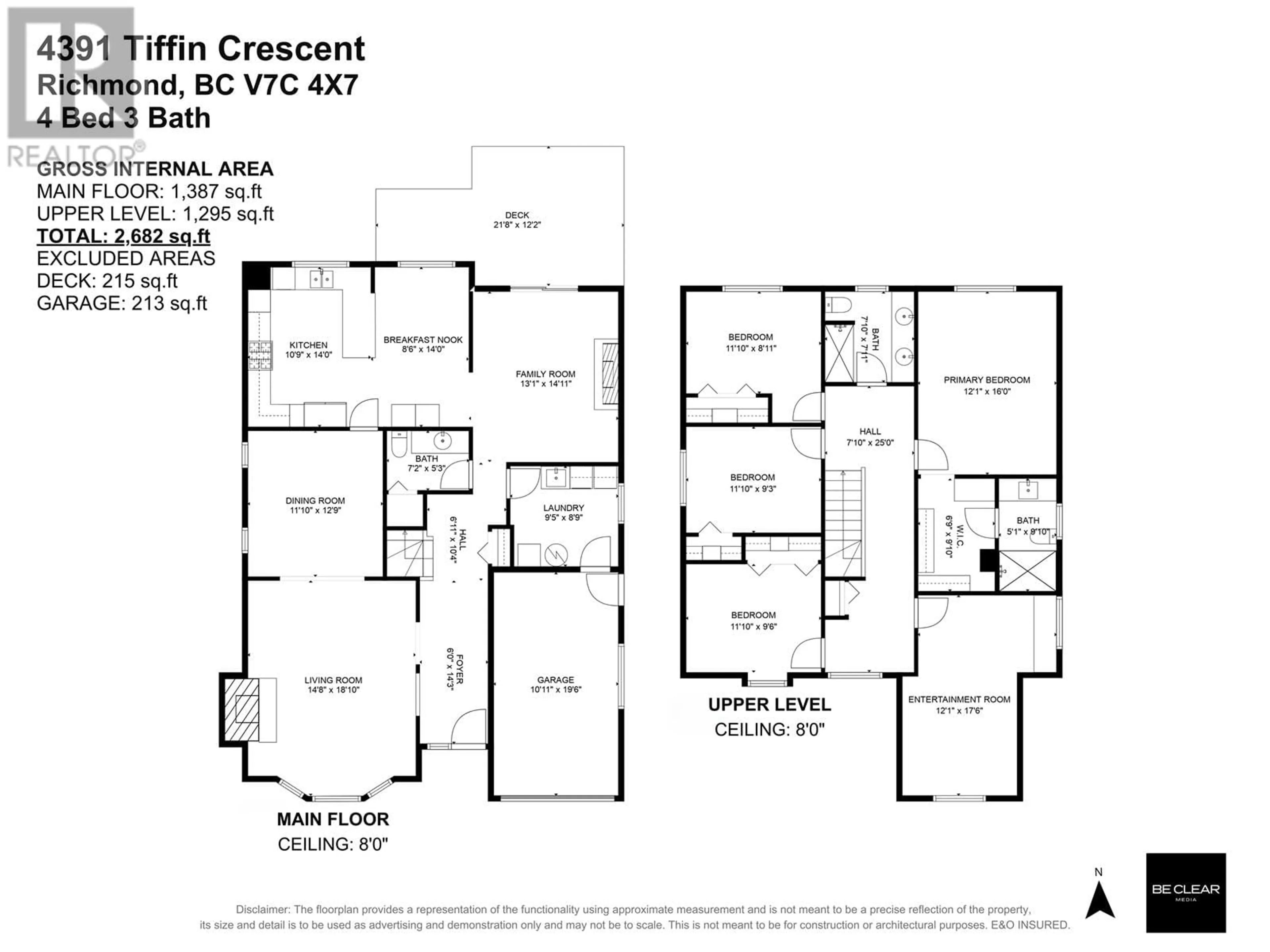 Floor plan for 4391 TIFFIN CRESCENT, Richmond British Columbia V7C4X7