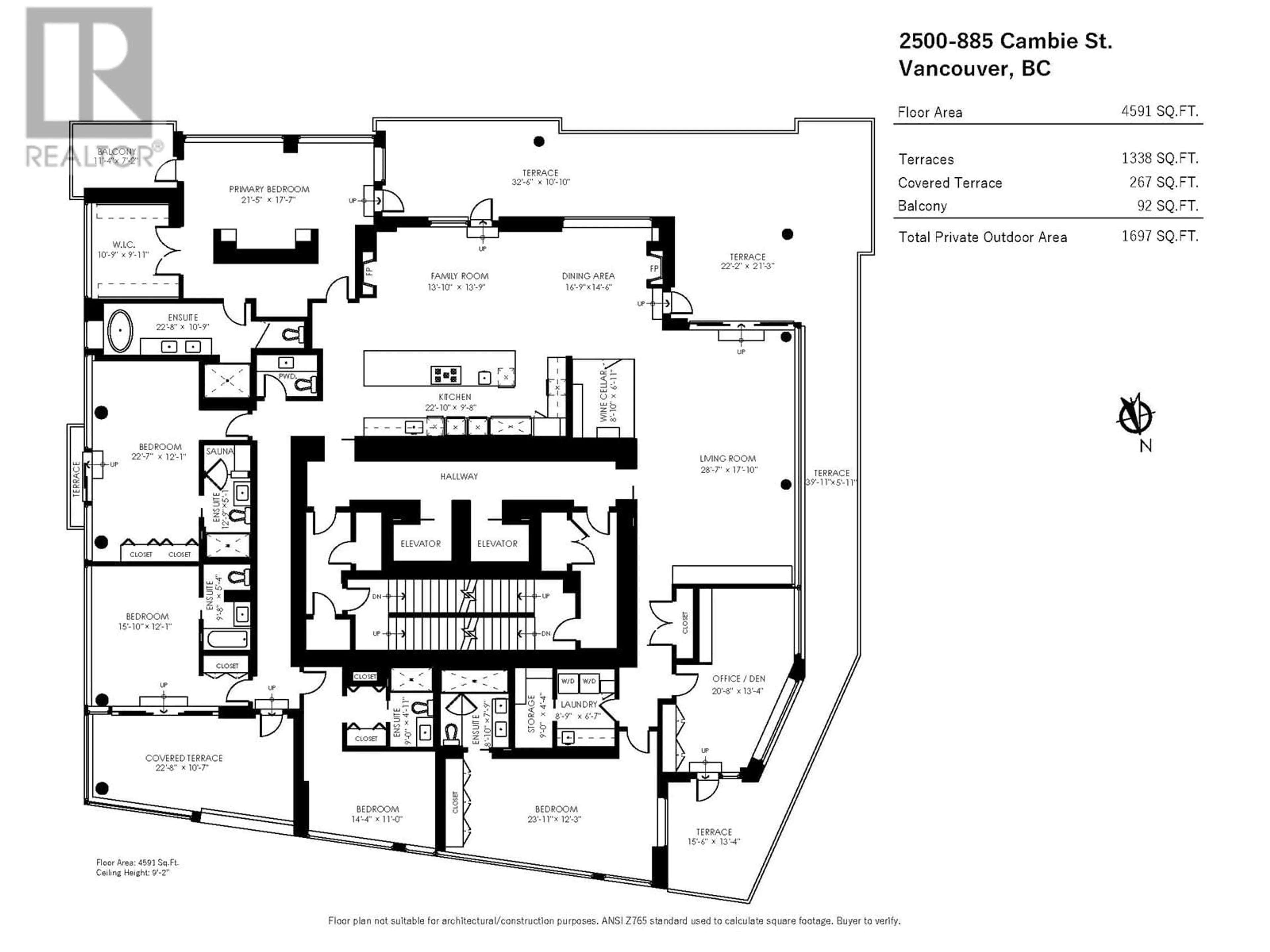 Floor plan for 2500 885 CAMBIE STREET, Vancouver British Columbia V6B0R6