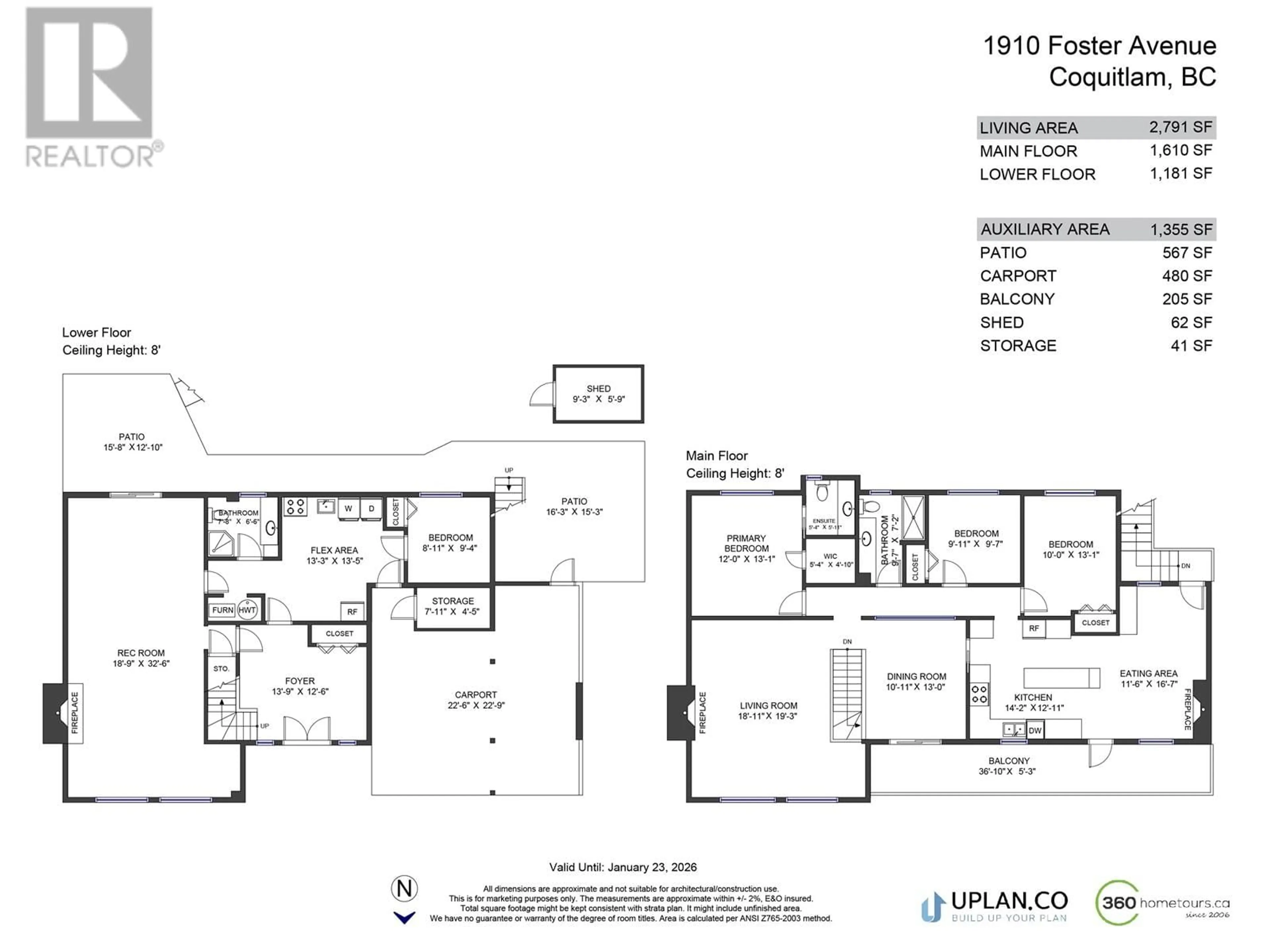 Floor plan for 1910 FOSTER AVENUE, Coquitlam British Columbia V3J7A9