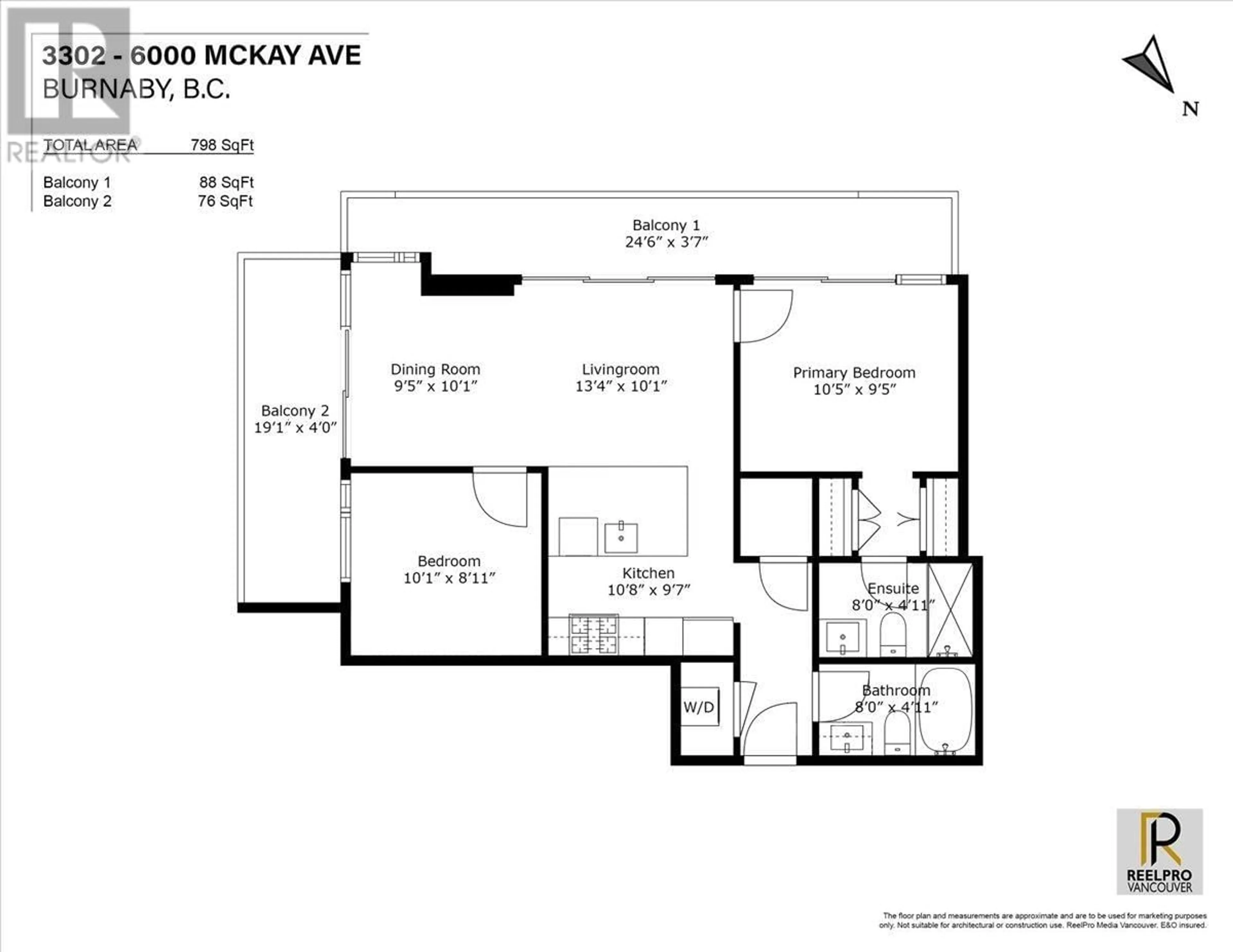 Floor plan for 3302 6000 MCKAY AVENUE, Burnaby British Columbia V5H0K2