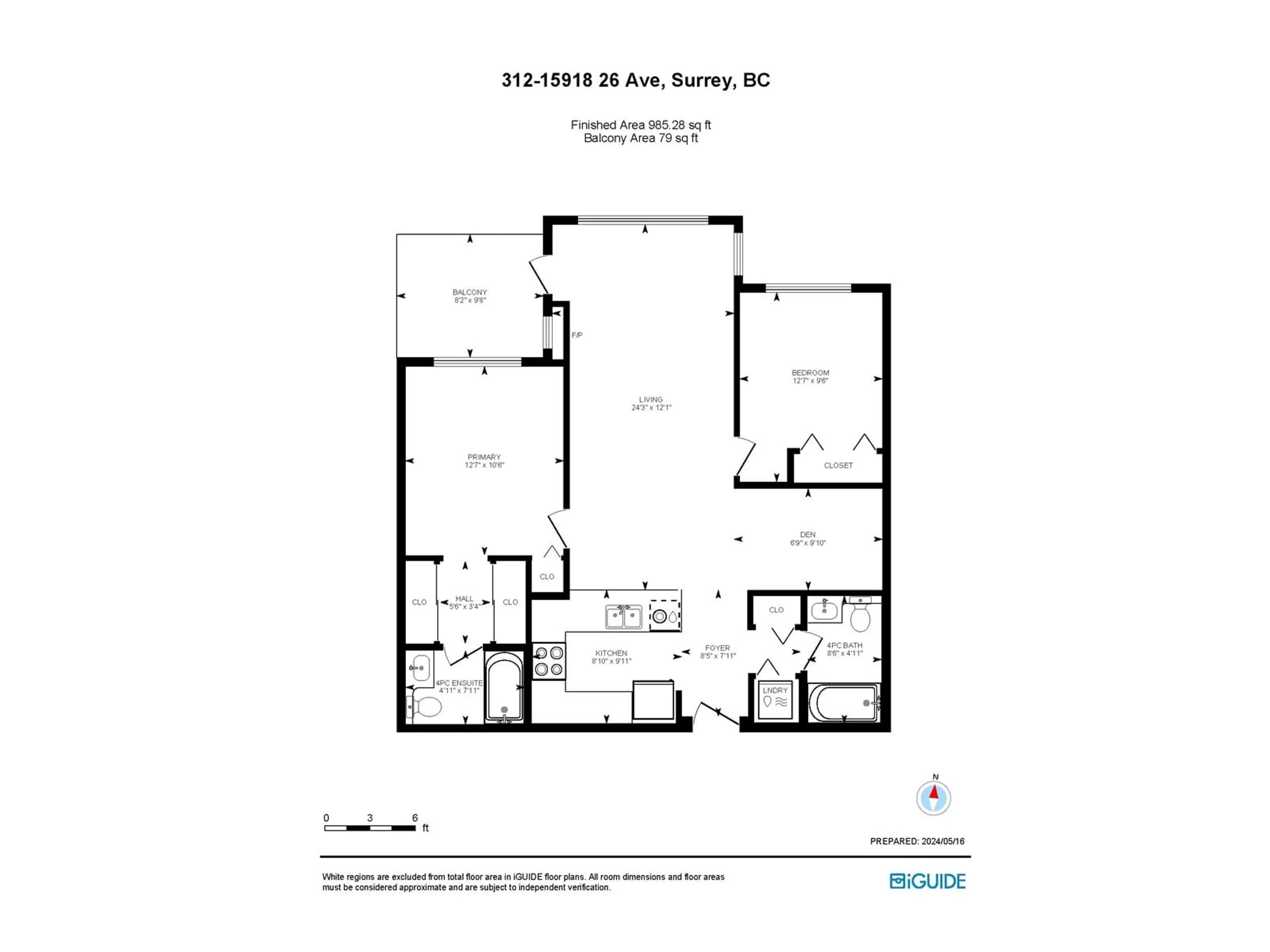 Floor plan for 312 - 15918 26, Surrey British Columbia V3Z5K3