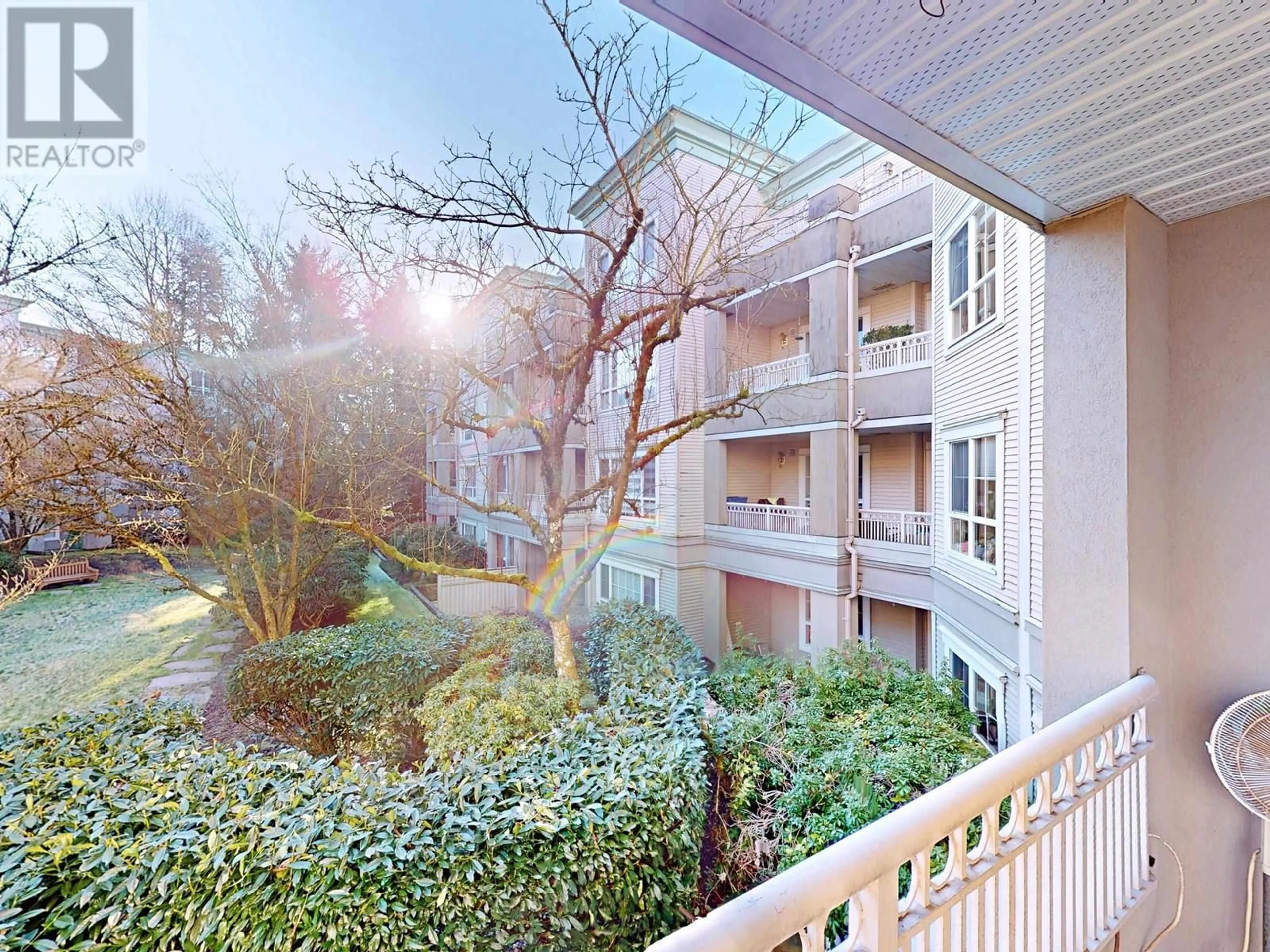 Patio, city buildings view from balcony for 201 2970 PRINCESS CRESCENT, Coquitlam British Columbia V3B7N3