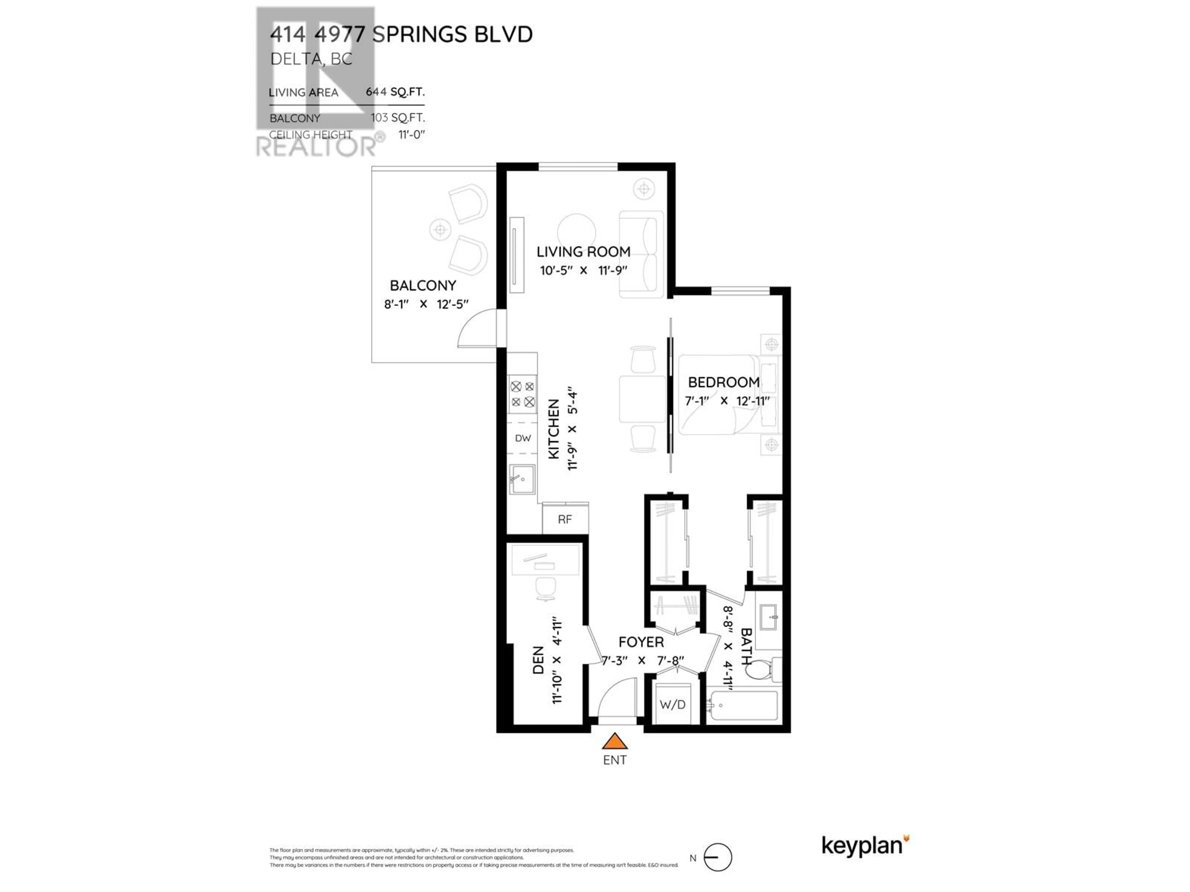 Floor plan for 414 4977 SPRINGS BOULEVARD, Delta British Columbia V4M0C1