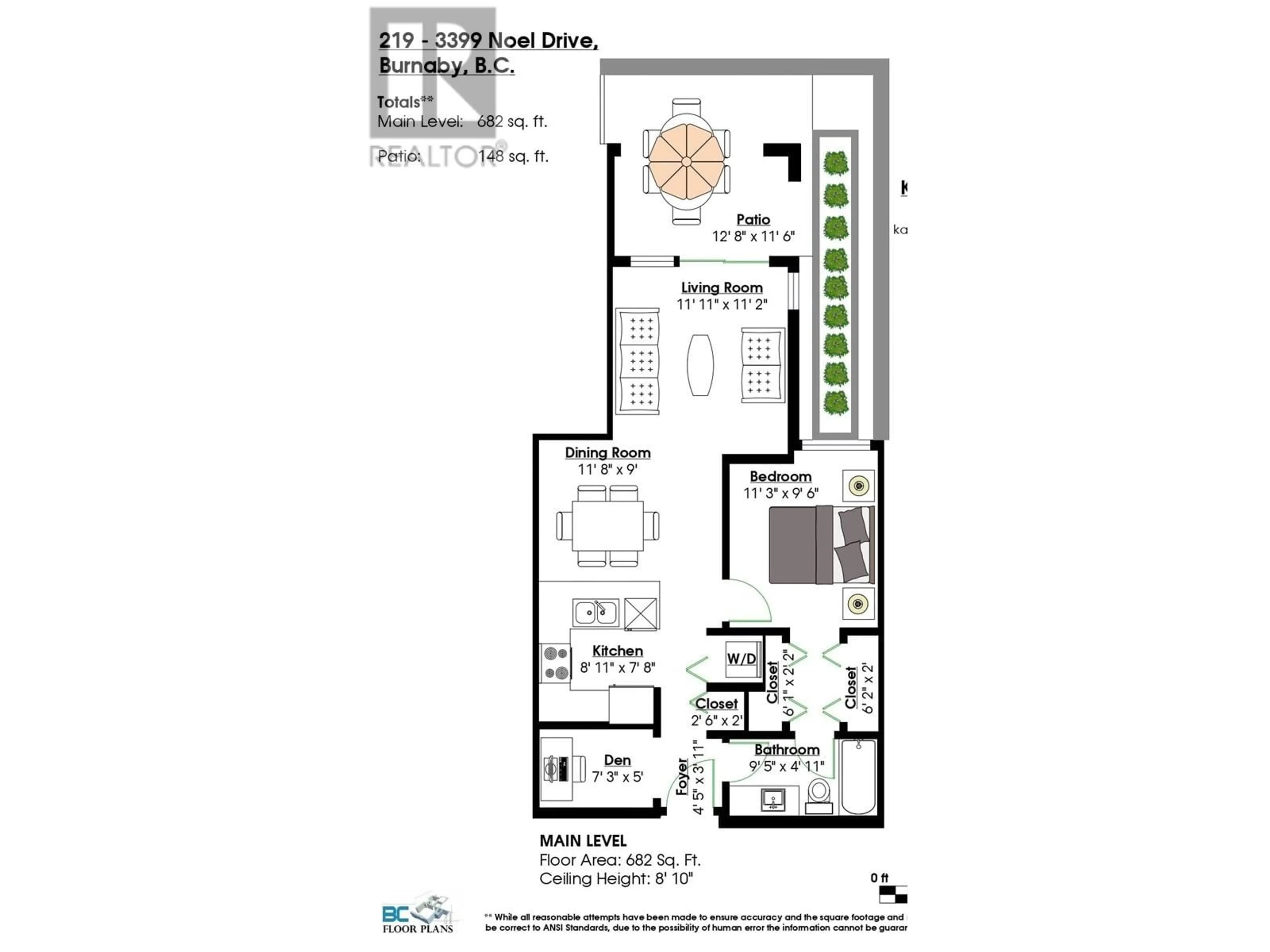 Floor plan for 219 - 3399 NOEL DRIVE, Burnaby British Columbia V3J0G8