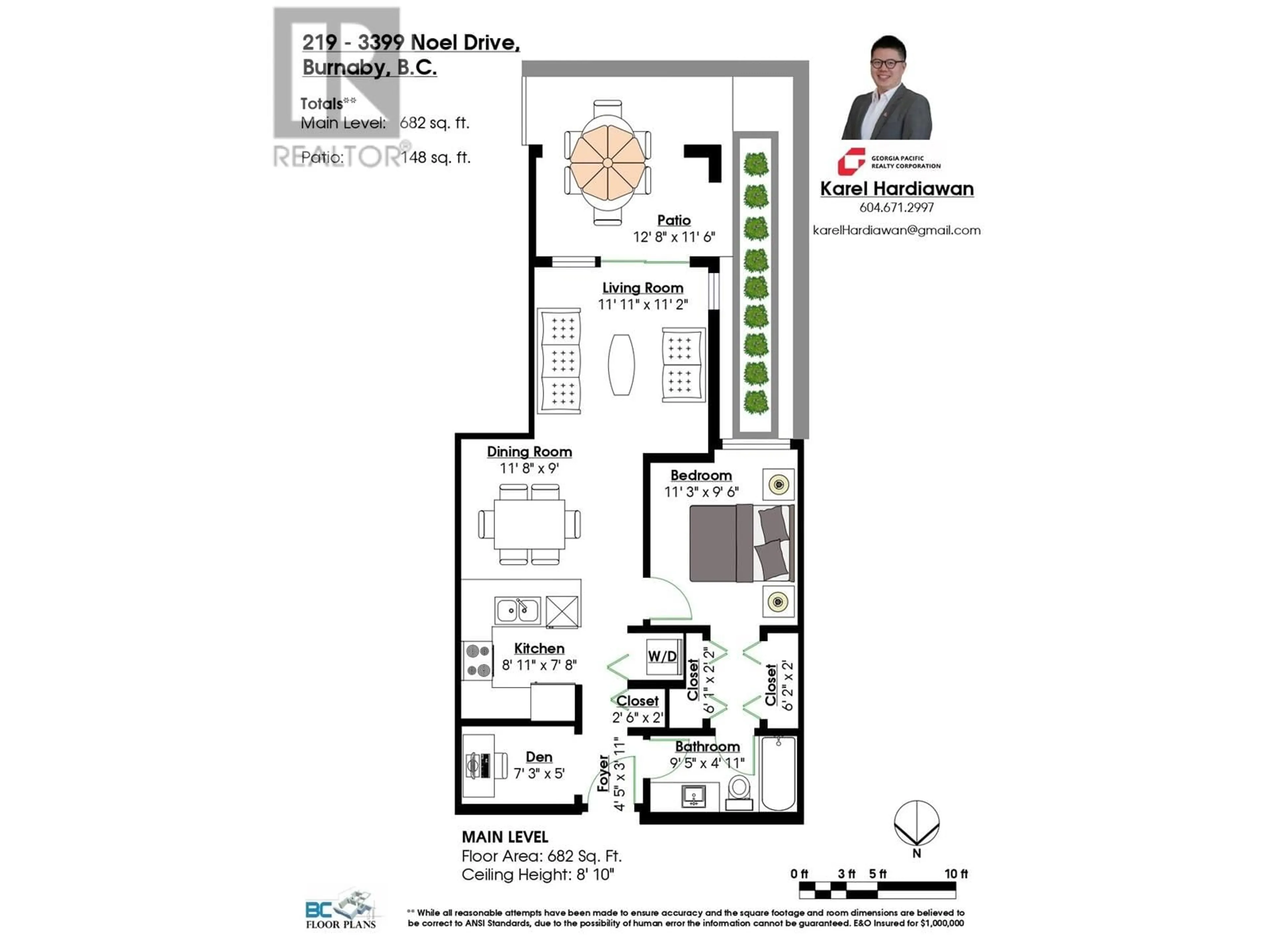 Floor plan for 219 3399 NOEL DRIVE, Burnaby British Columbia V3J0G8