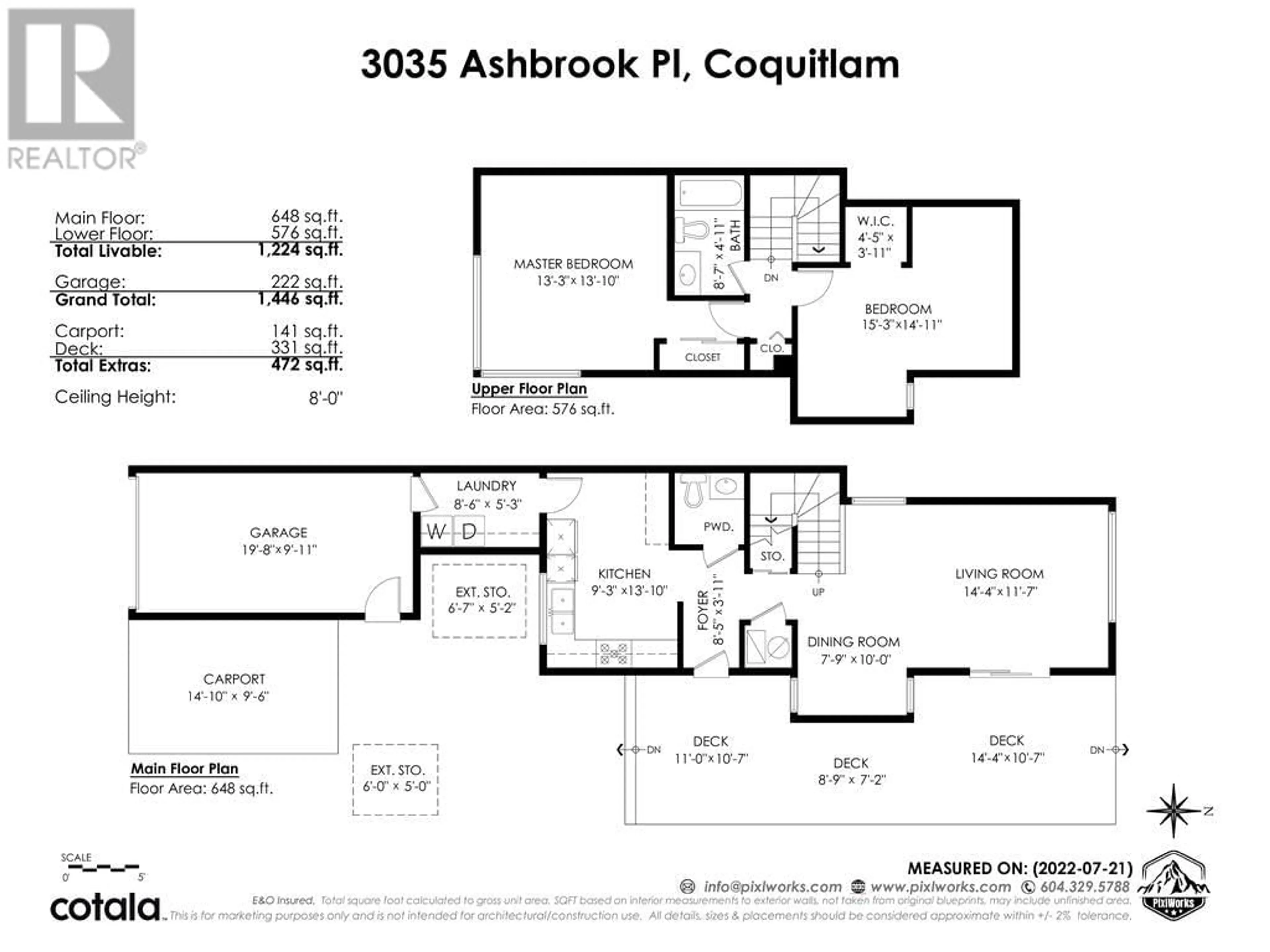 Floor plan for 3035 ASHBROOK PLACE, Coquitlam British Columbia V3C4A8