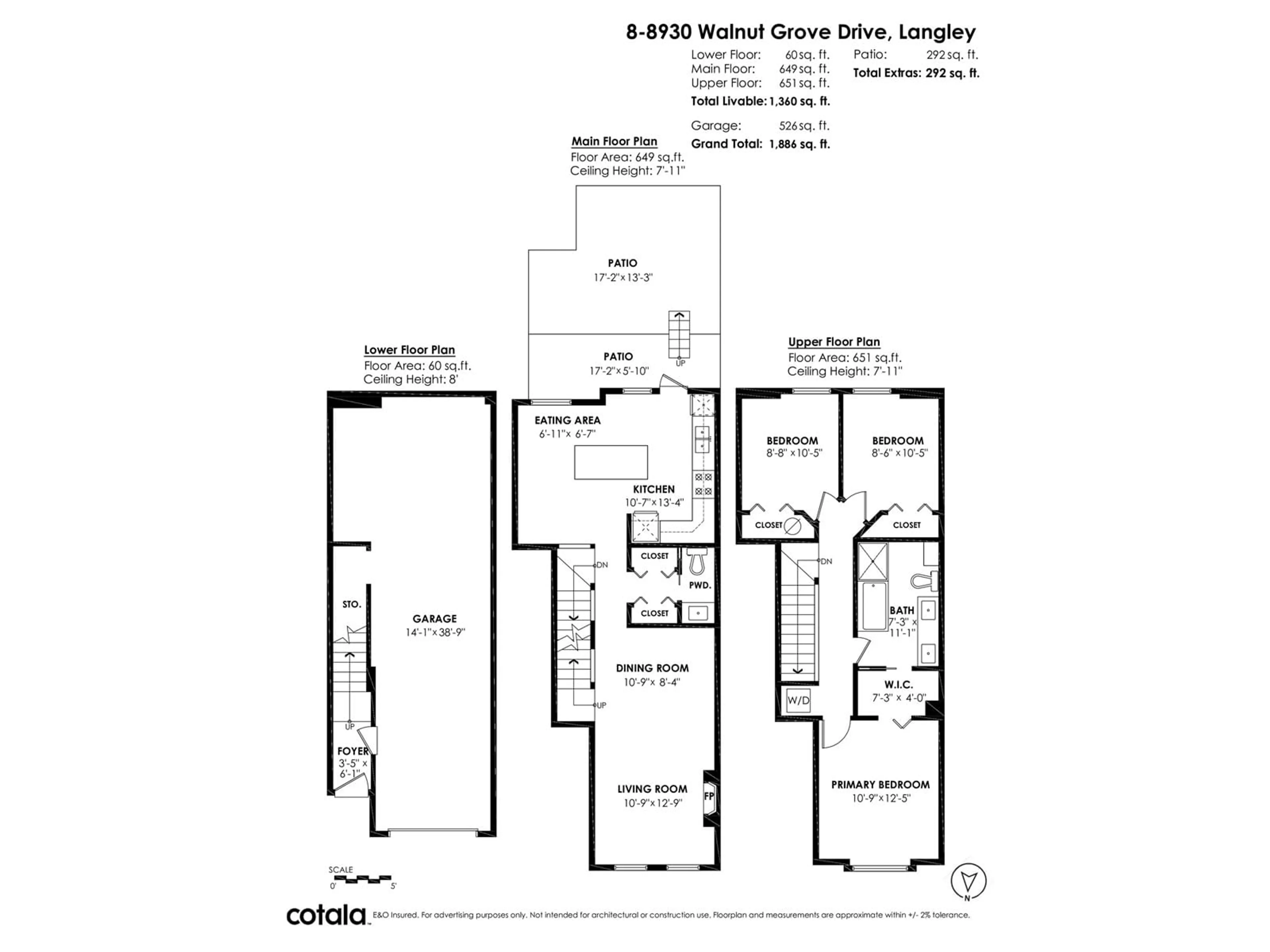 Floor plan for 8 8930 WALNUT GROVE DRIVE, Langley British Columbia V1M3K2