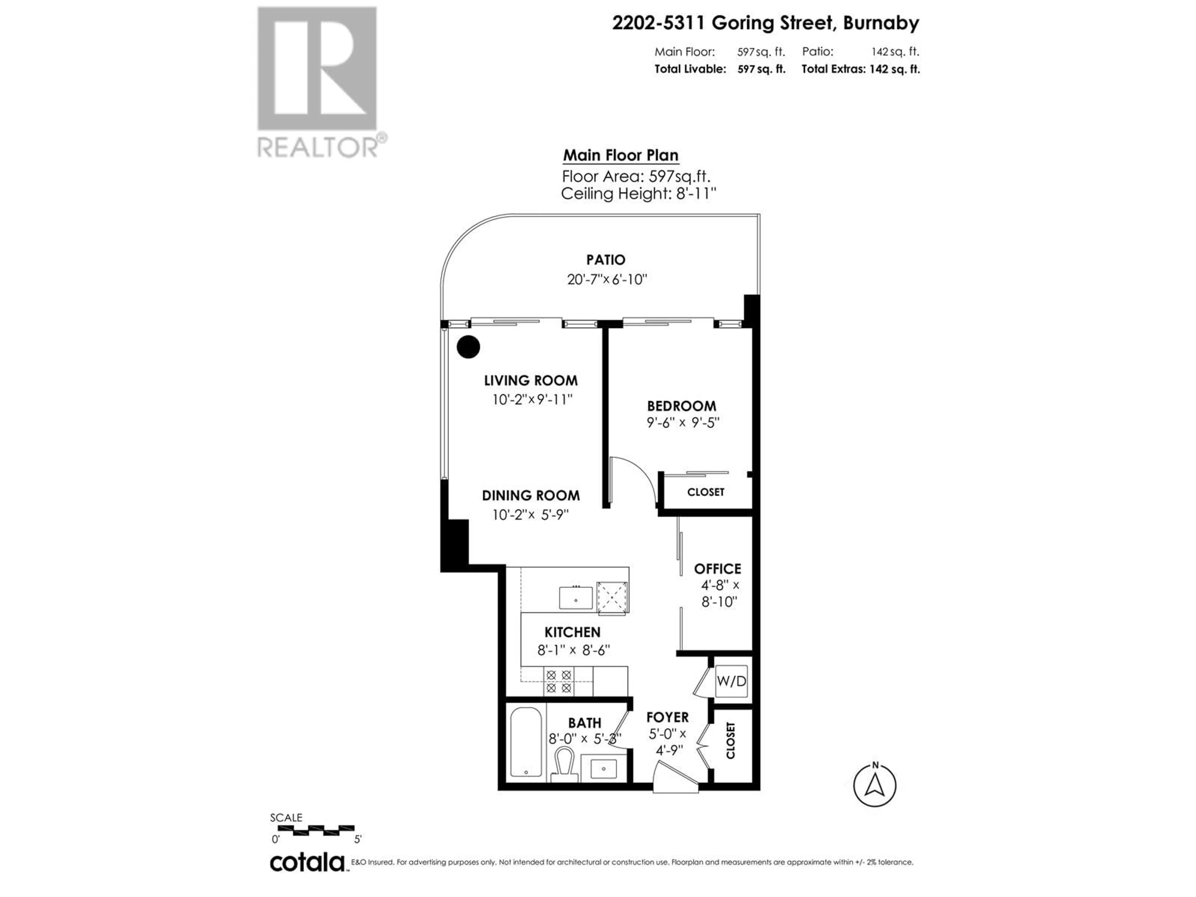 Floor plan for 2202 5311 GORING STREET, Burnaby British Columbia V5B0B5