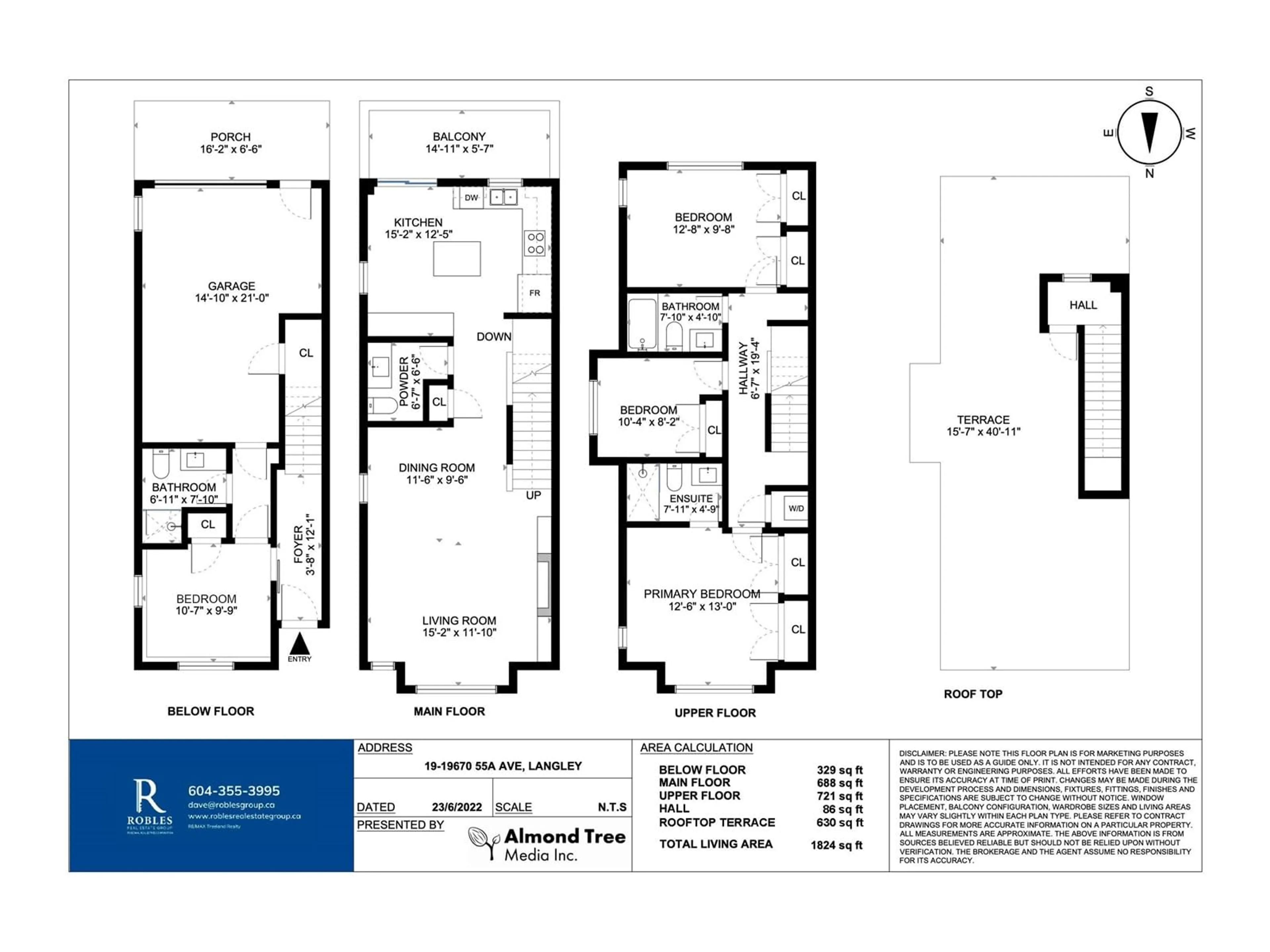 Floor plan for 19 19670 55A AVENUE, Langley British Columbia V3A0M1