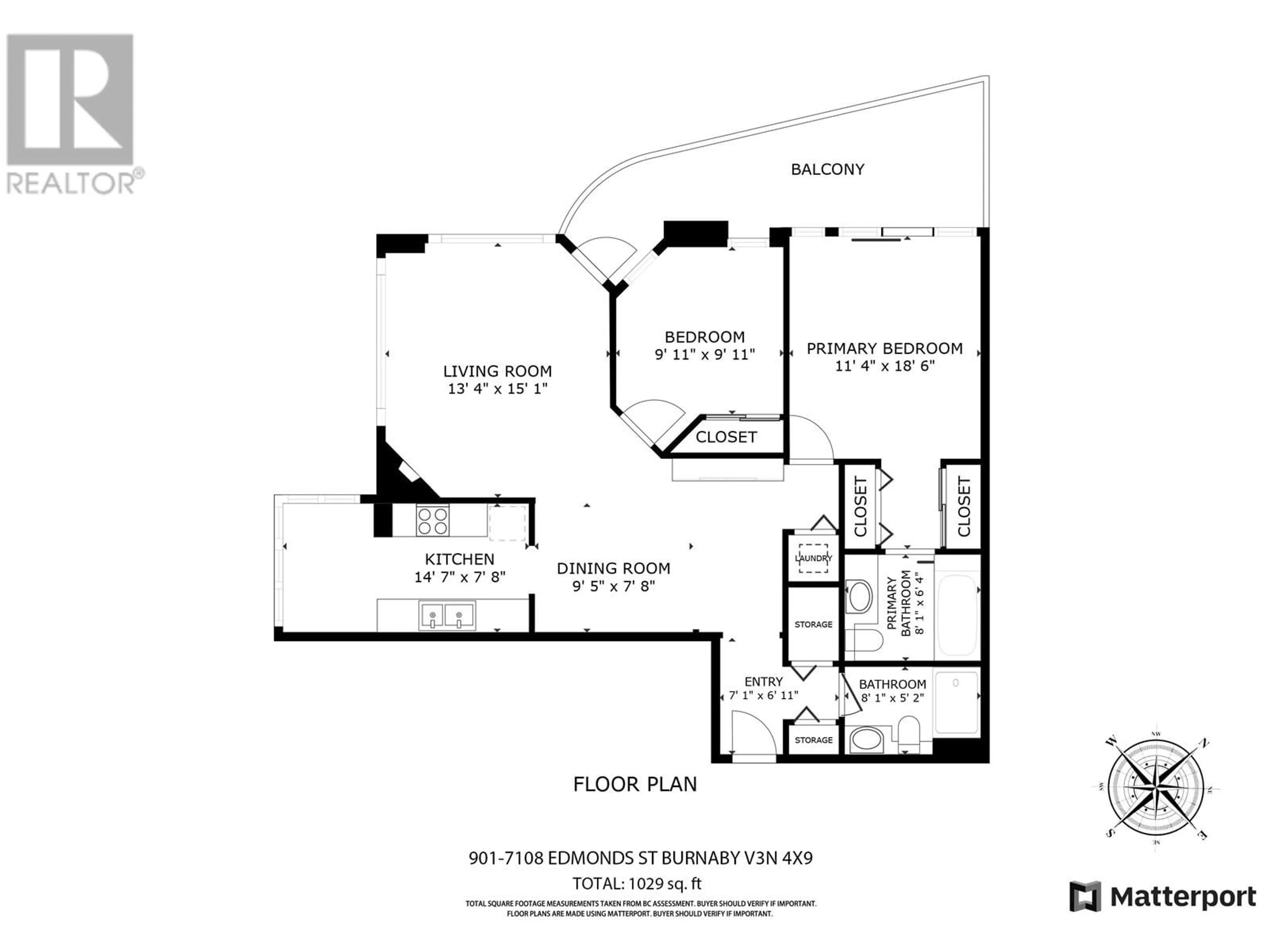 Floor plan for 901 7108 EDMONDS ST, Burnaby British Columbia V3N4X9