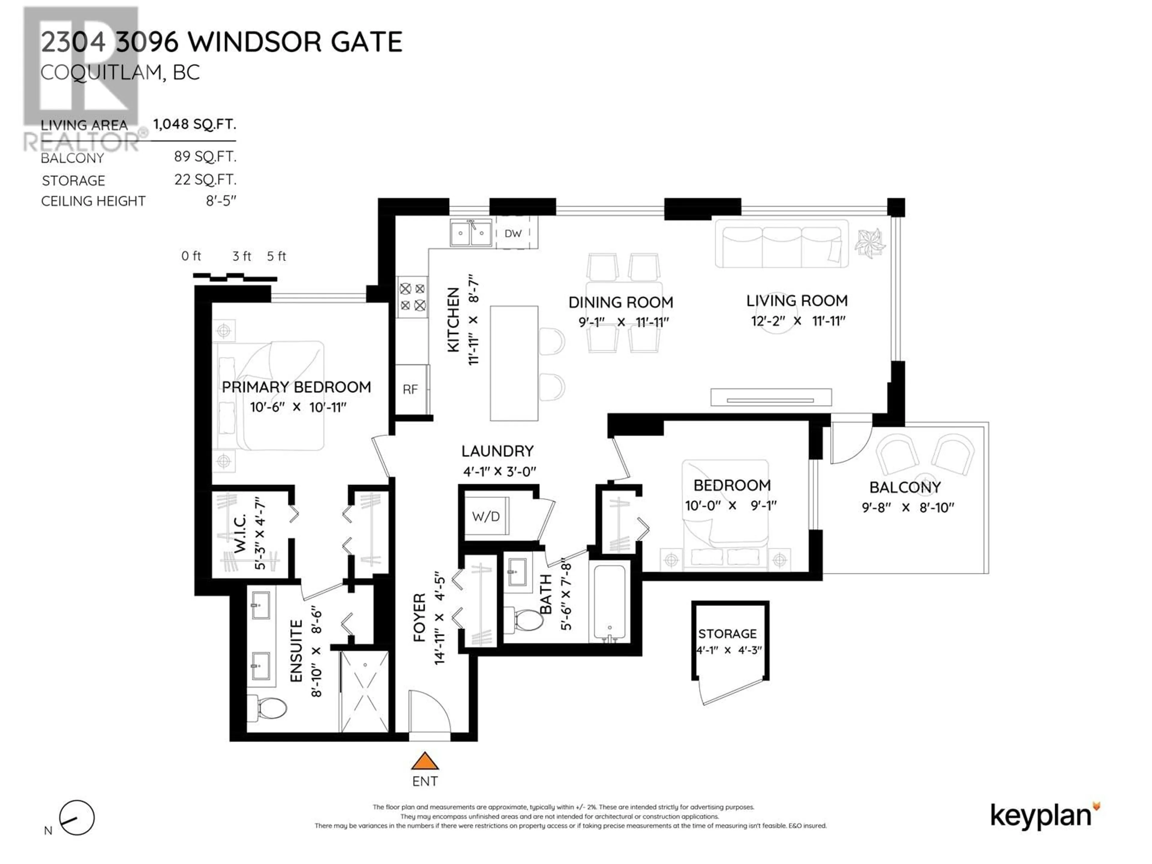 Floor plan for 2304 3096 WINDSOR GATE, Coquitlam British Columbia V3B0P4