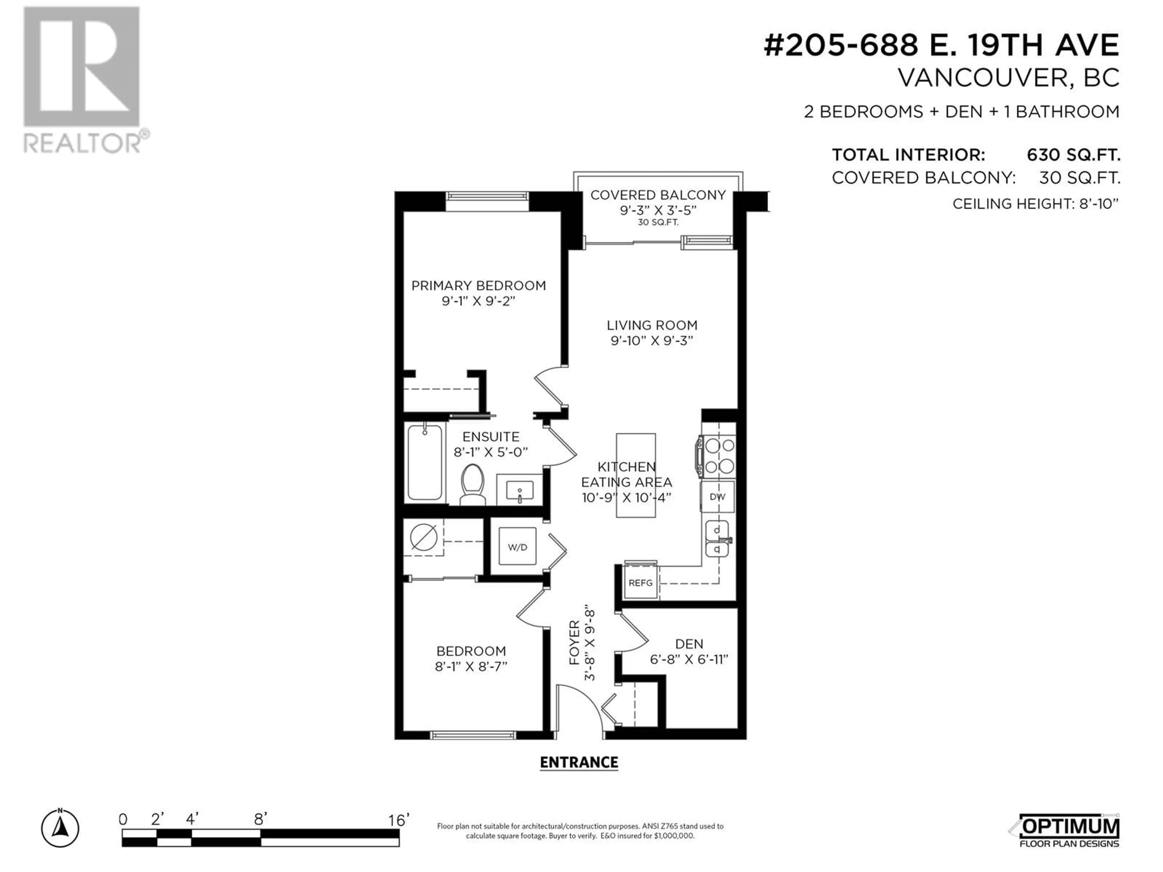 Floor plan for 205 688 E 19TH AVENUE, Vancouver British Columbia V5V1K2