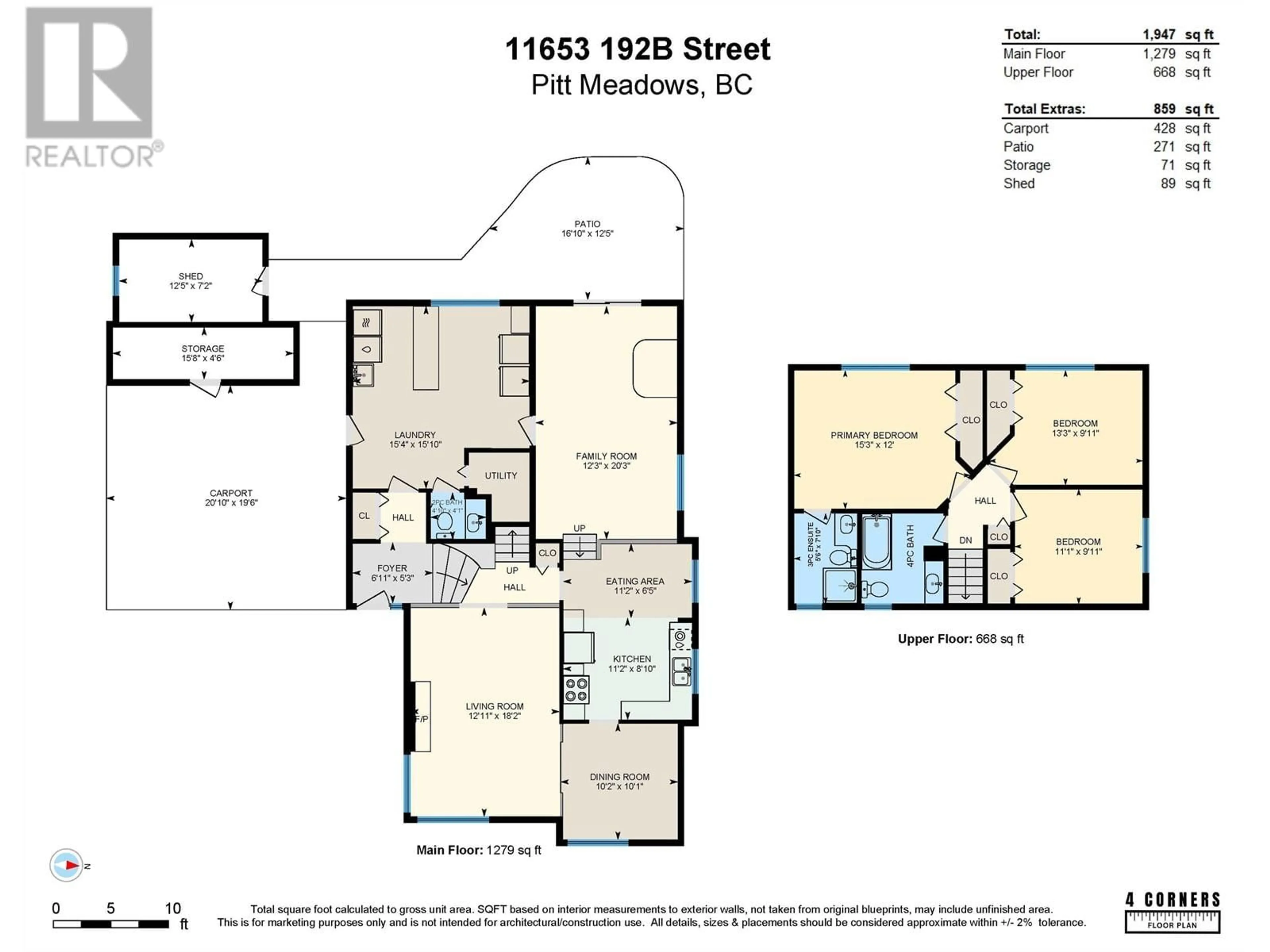 Floor plan for 11653 192B STREET, Pitt Meadows British Columbia V3Y1E9