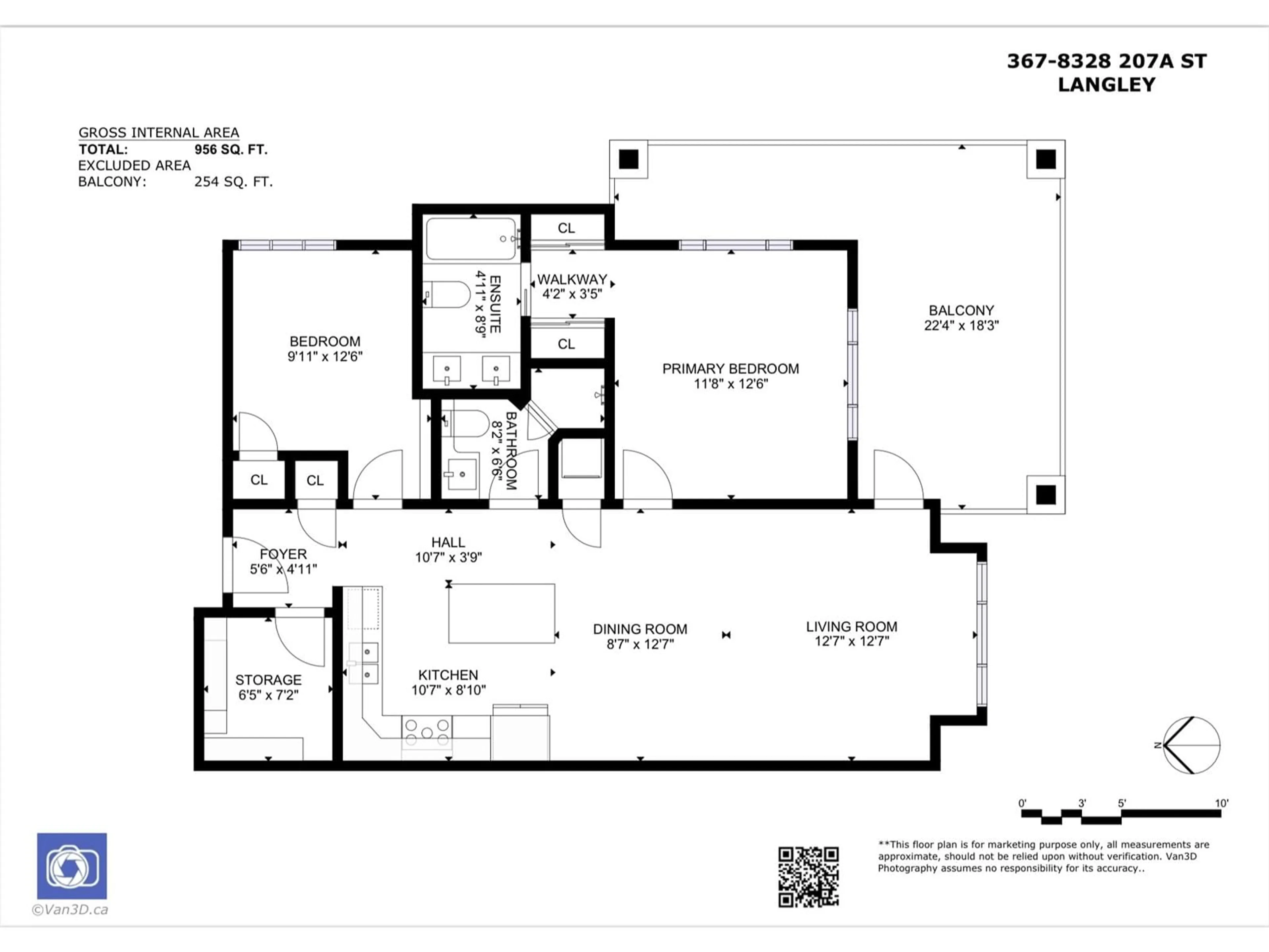 Floor plan for 367 - 8328 207A, Langley British Columbia V2Y0K5