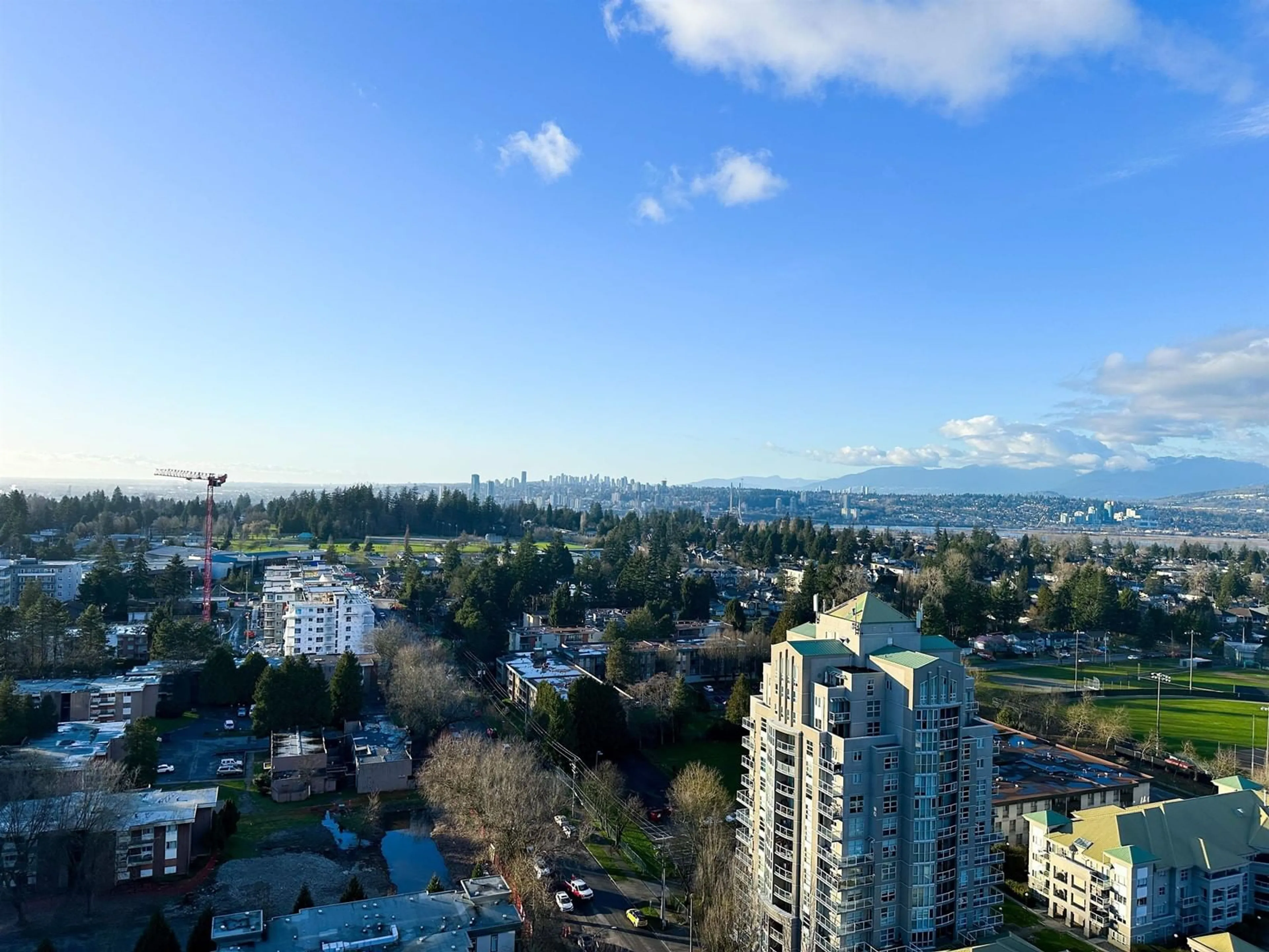 A pic from outside/outdoor area/front of a property/back of a property/a pic from drone, city buildings view from balcony for 2312 13428 105 AVENUE, Surrey British Columbia V3T0S6