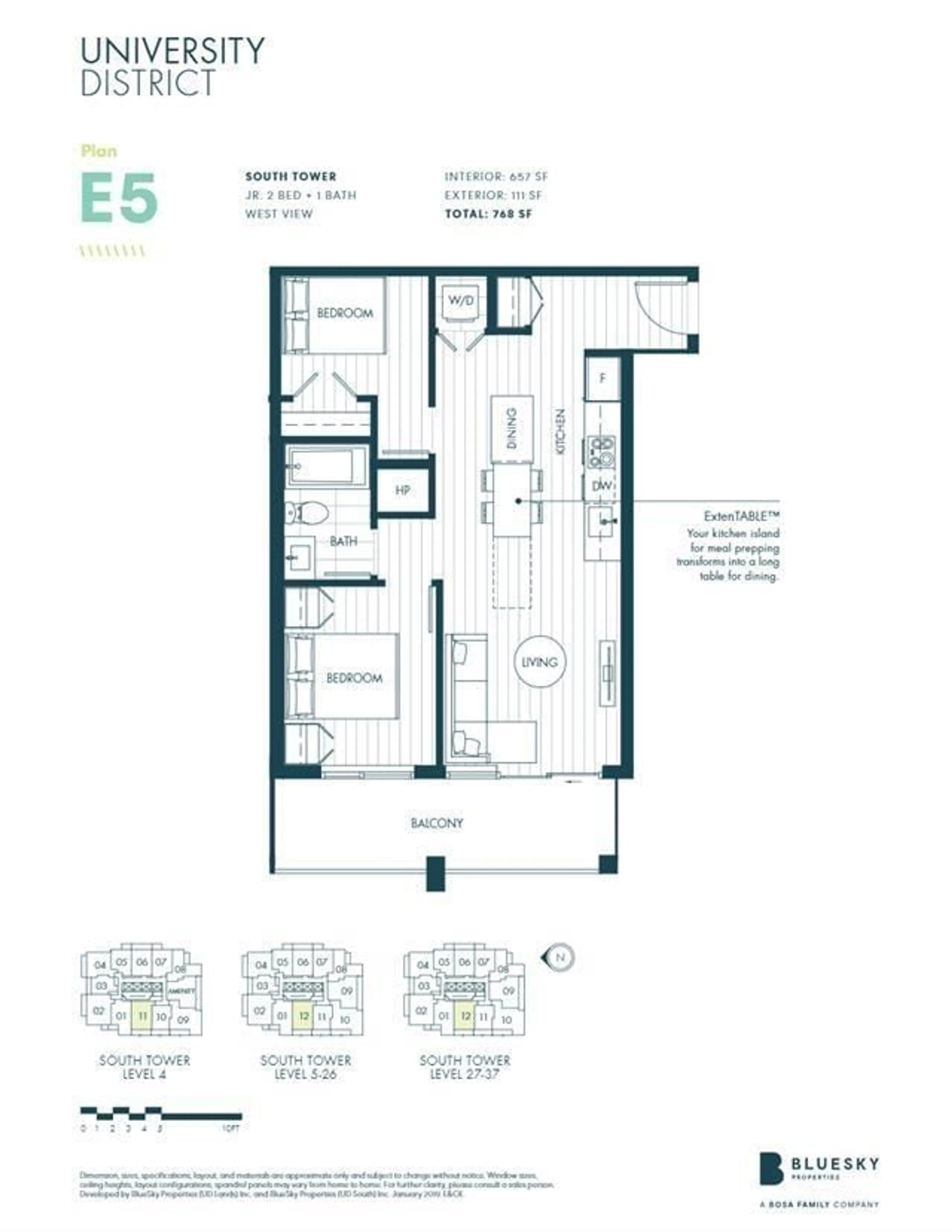 Floor plan for 2312 13428 105 AVENUE, Surrey British Columbia V3T0S6