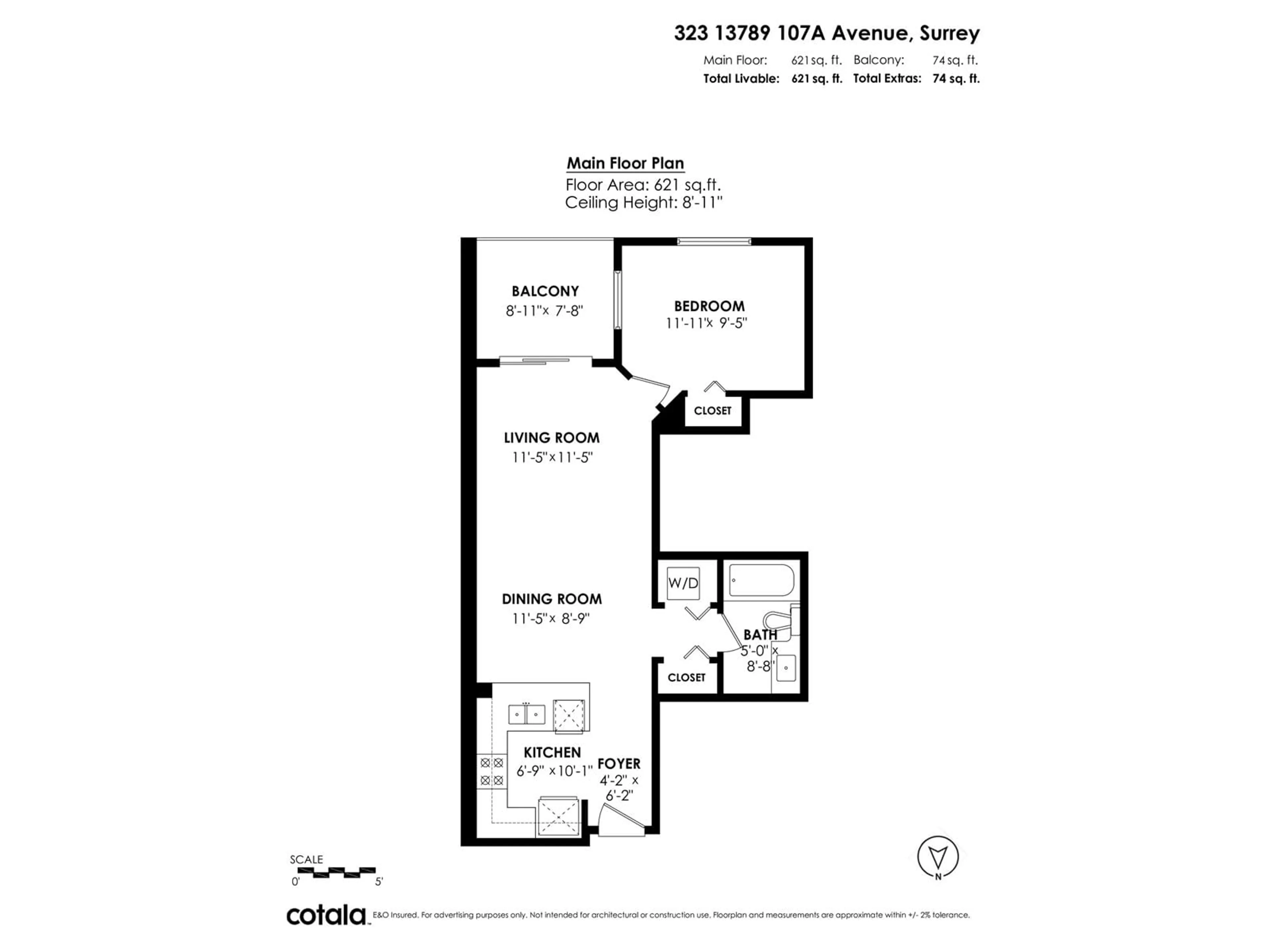 Floor plan for 323 - 13789 107A, Surrey British Columbia V3T0B8
