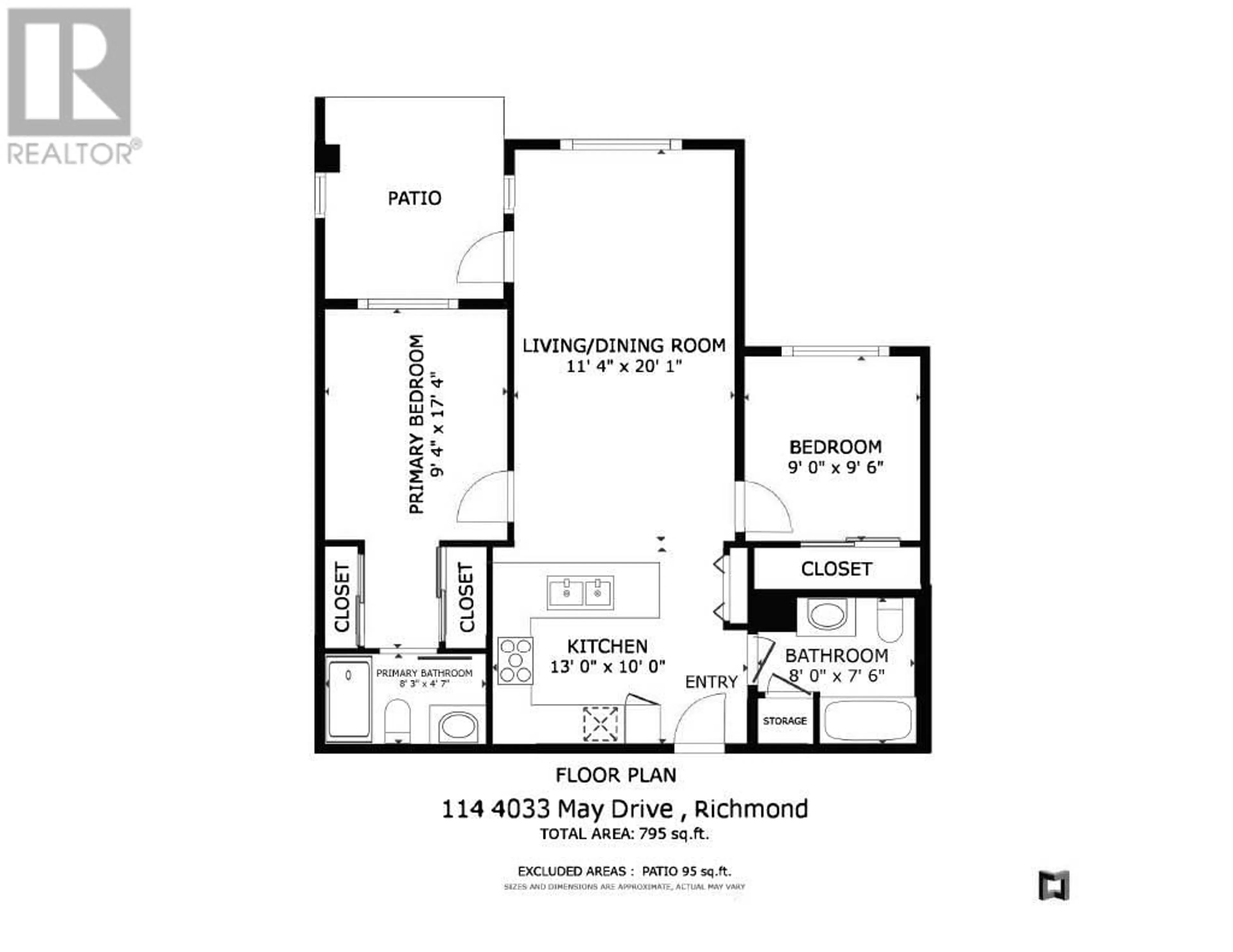 Floor plan for 114 4033 MAY DRIVE, Richmond British Columbia V6X0T3