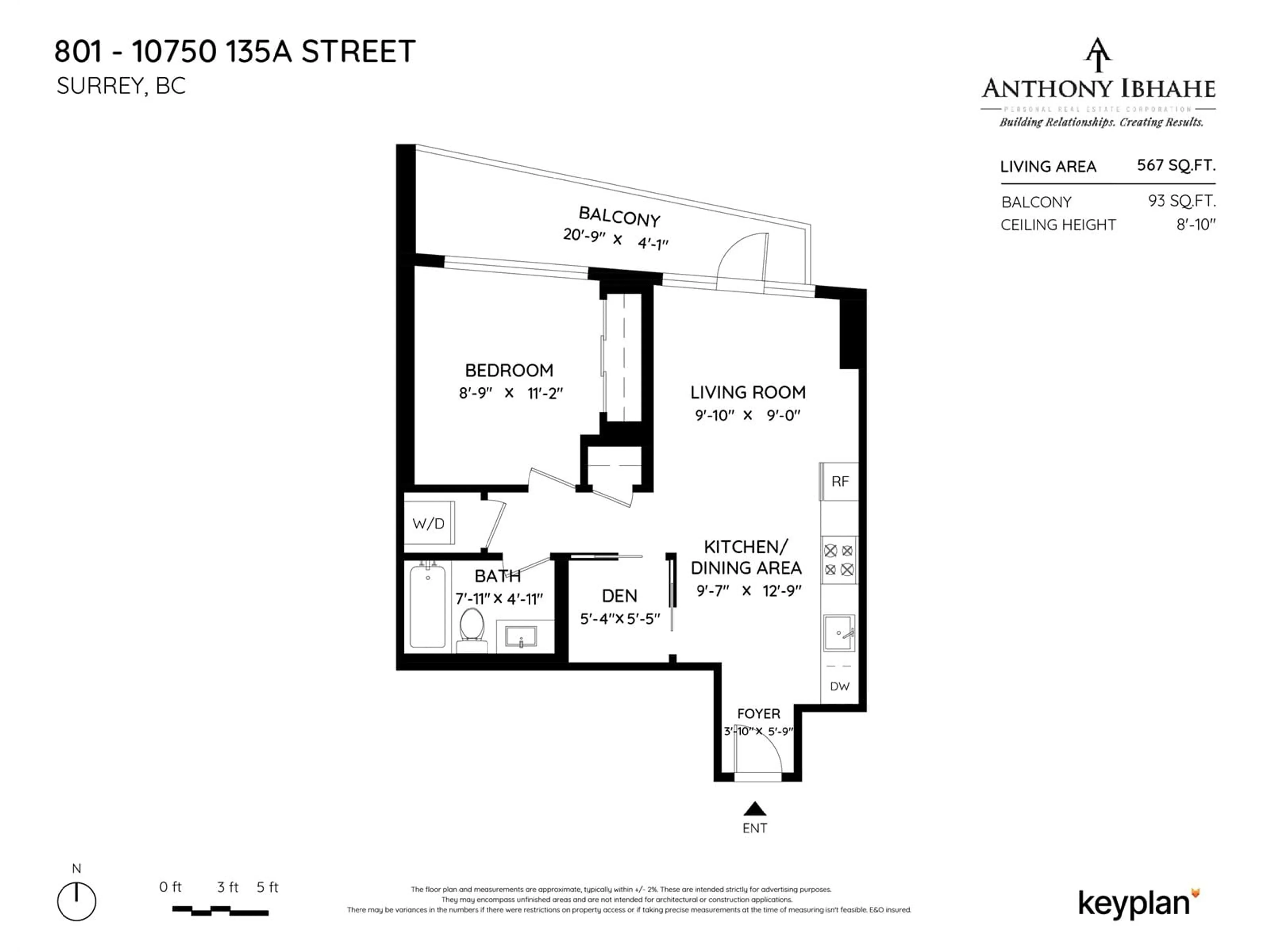 Floor plan for 801 - 10750 135A, Surrey British Columbia V3T0V4
