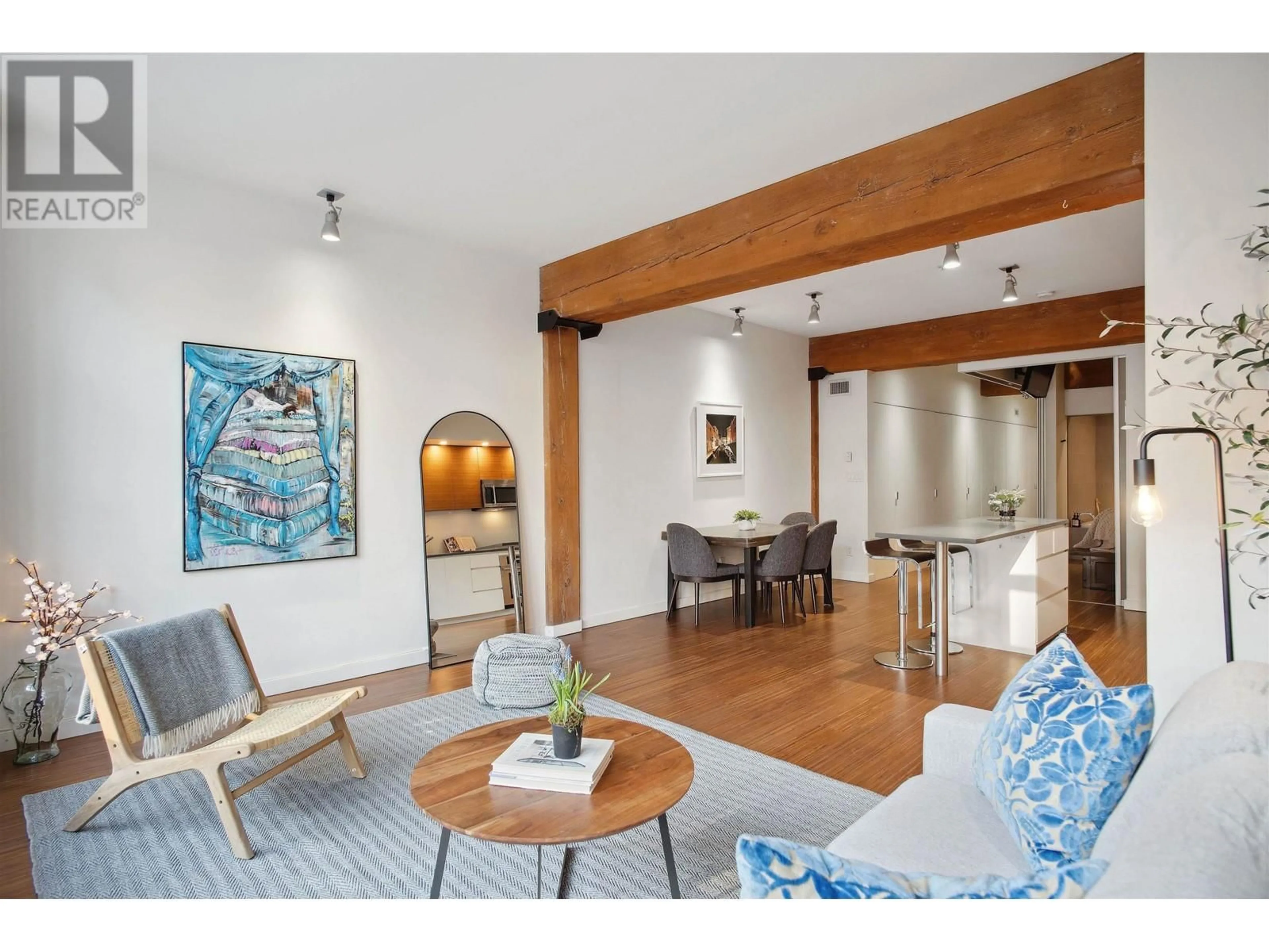 Living room with furniture, wood/laminate floor for 303 1228 HOMER STREET, Vancouver British Columbia V6B2Y5