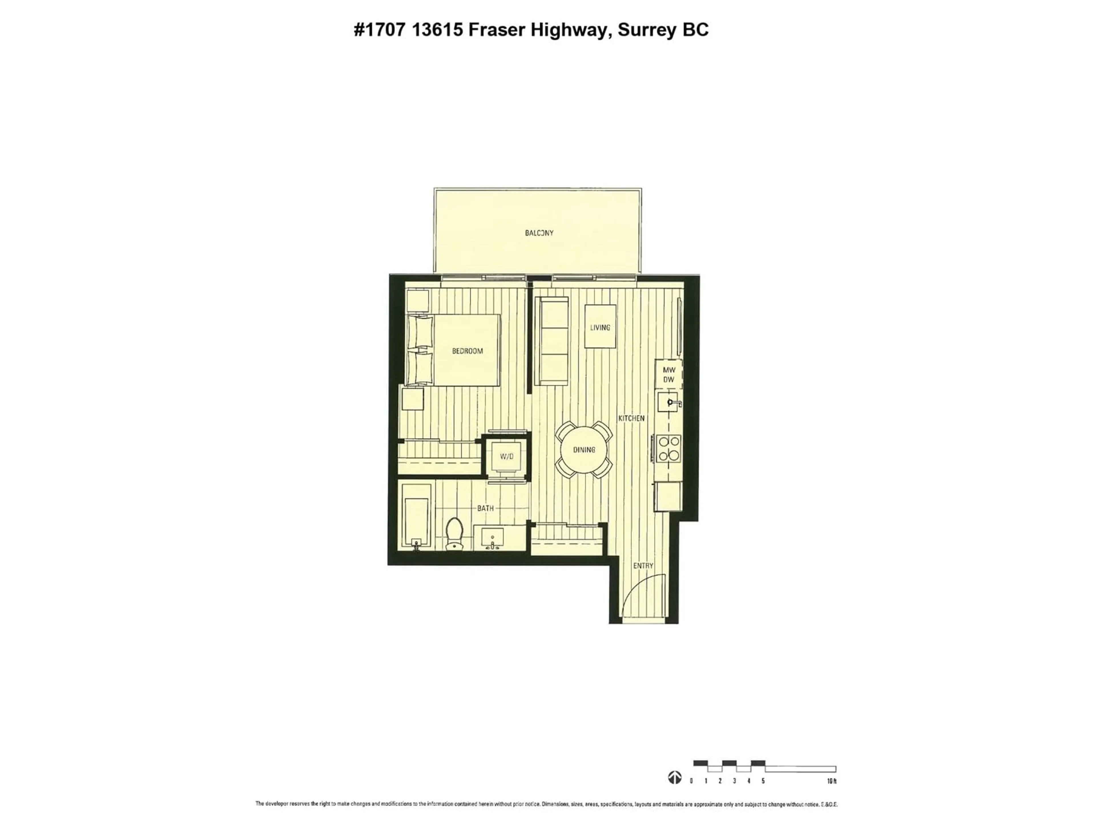 Floor plan for 1707 13615 FRASER HIGHWAY, Surrey British Columbia V3T0P7