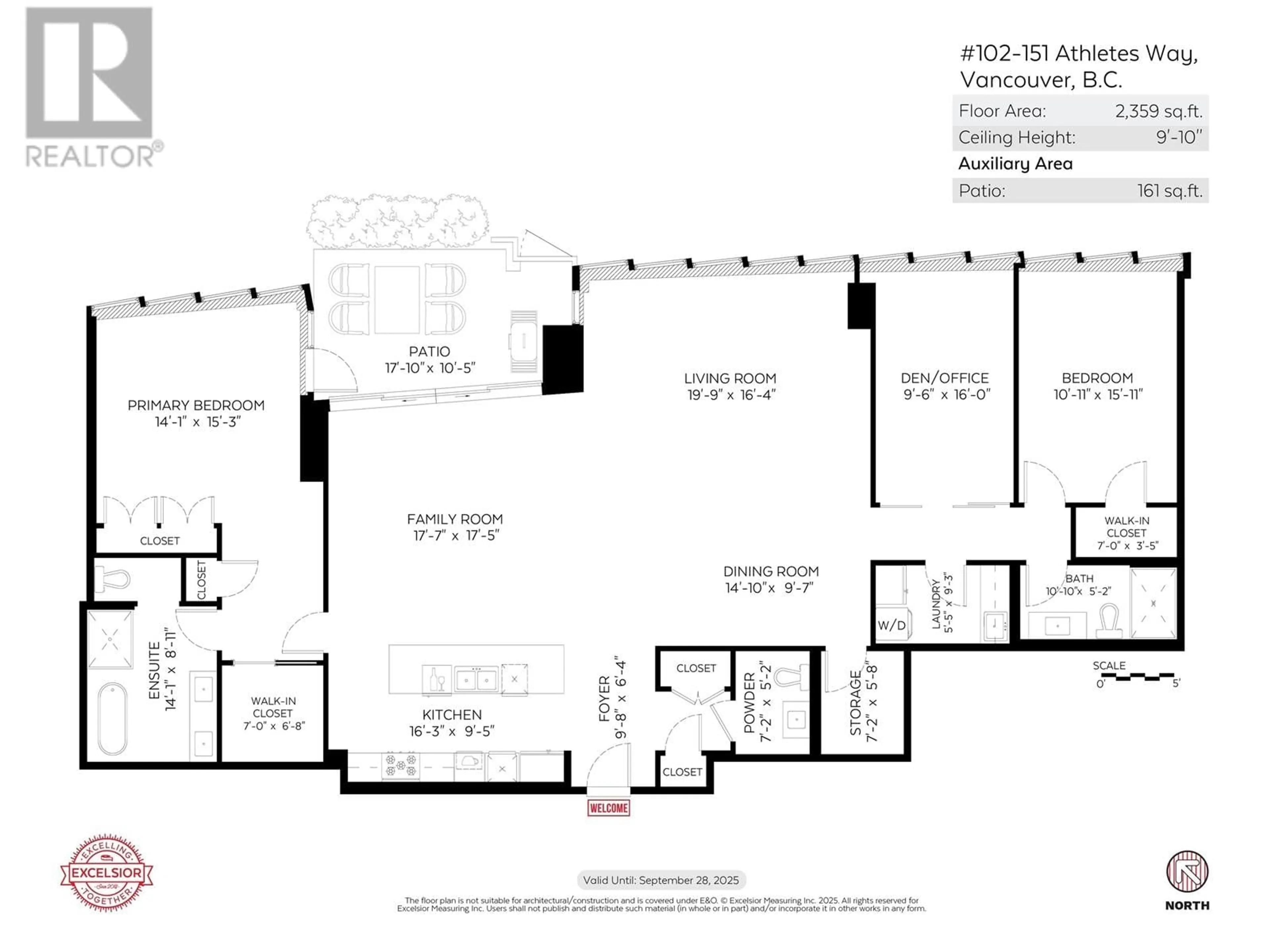 Floor plan for 102 151 W ATHLETES WAY, Vancouver British Columbia V5Y0E5