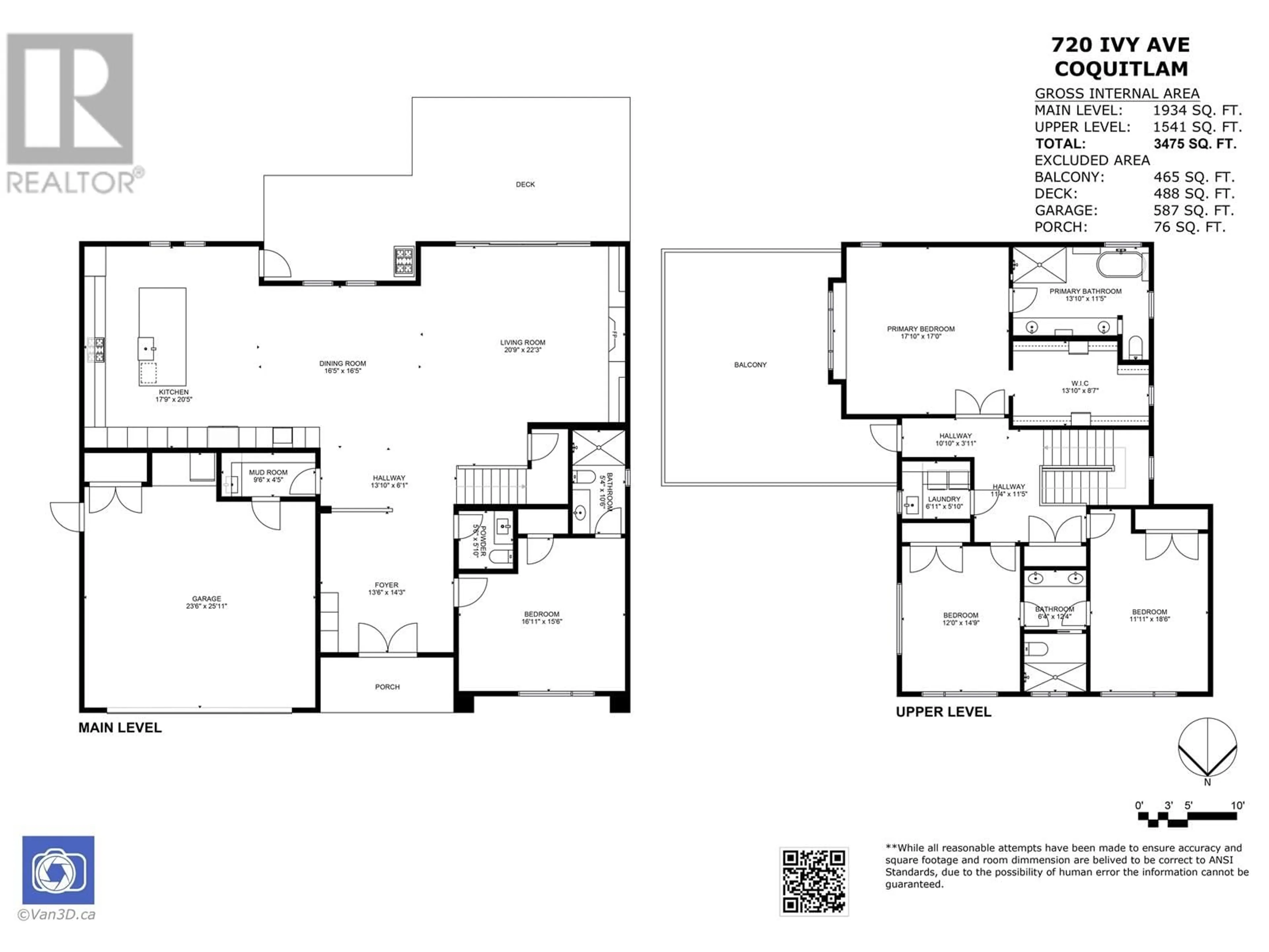 Floor plan for 720 IVY AVENUE, Coquitlam British Columbia V3J2J2