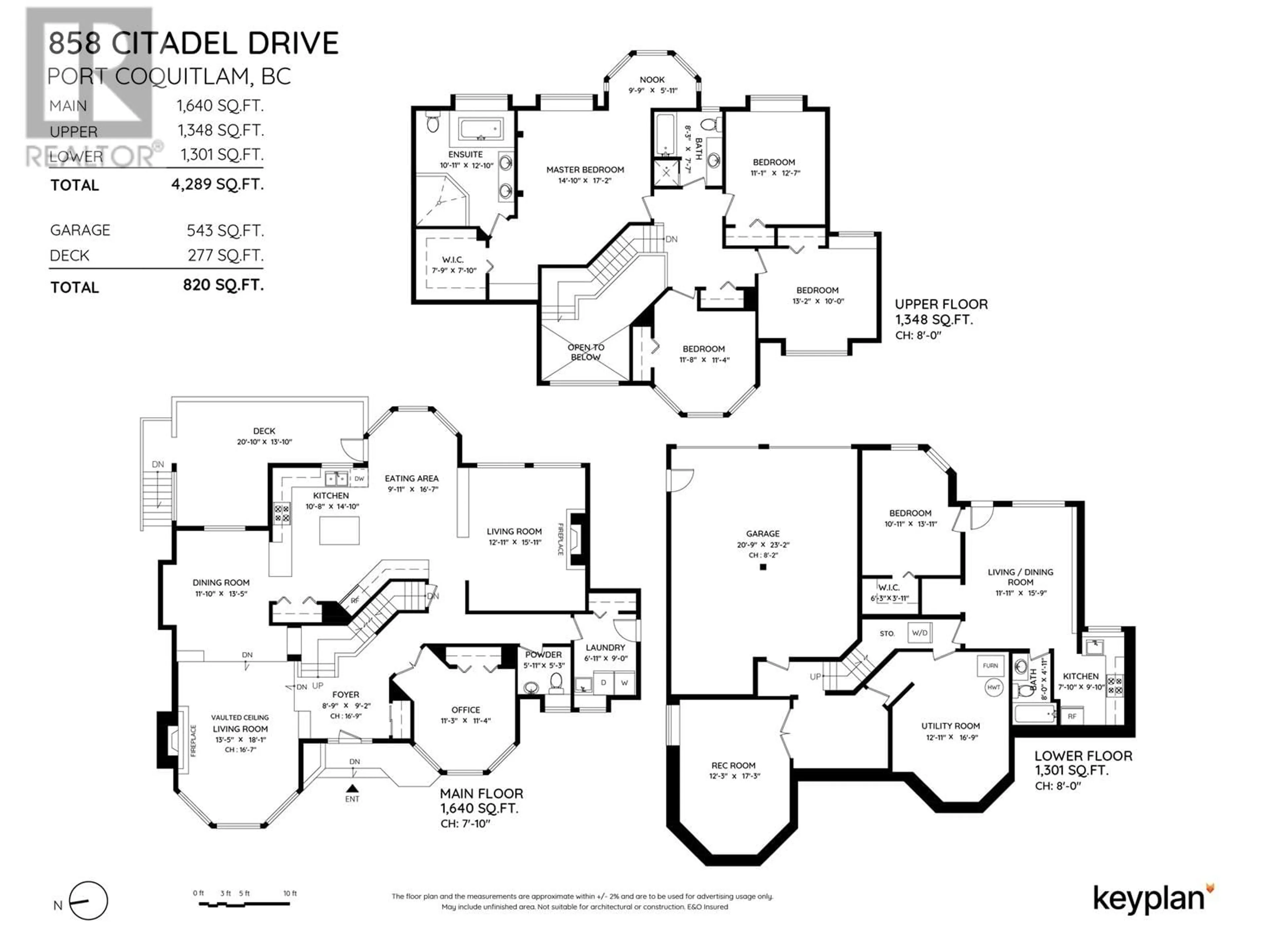 Floor plan for 858 CITADEL DRIVE, Port Coquitlam British Columbia V3C6B1