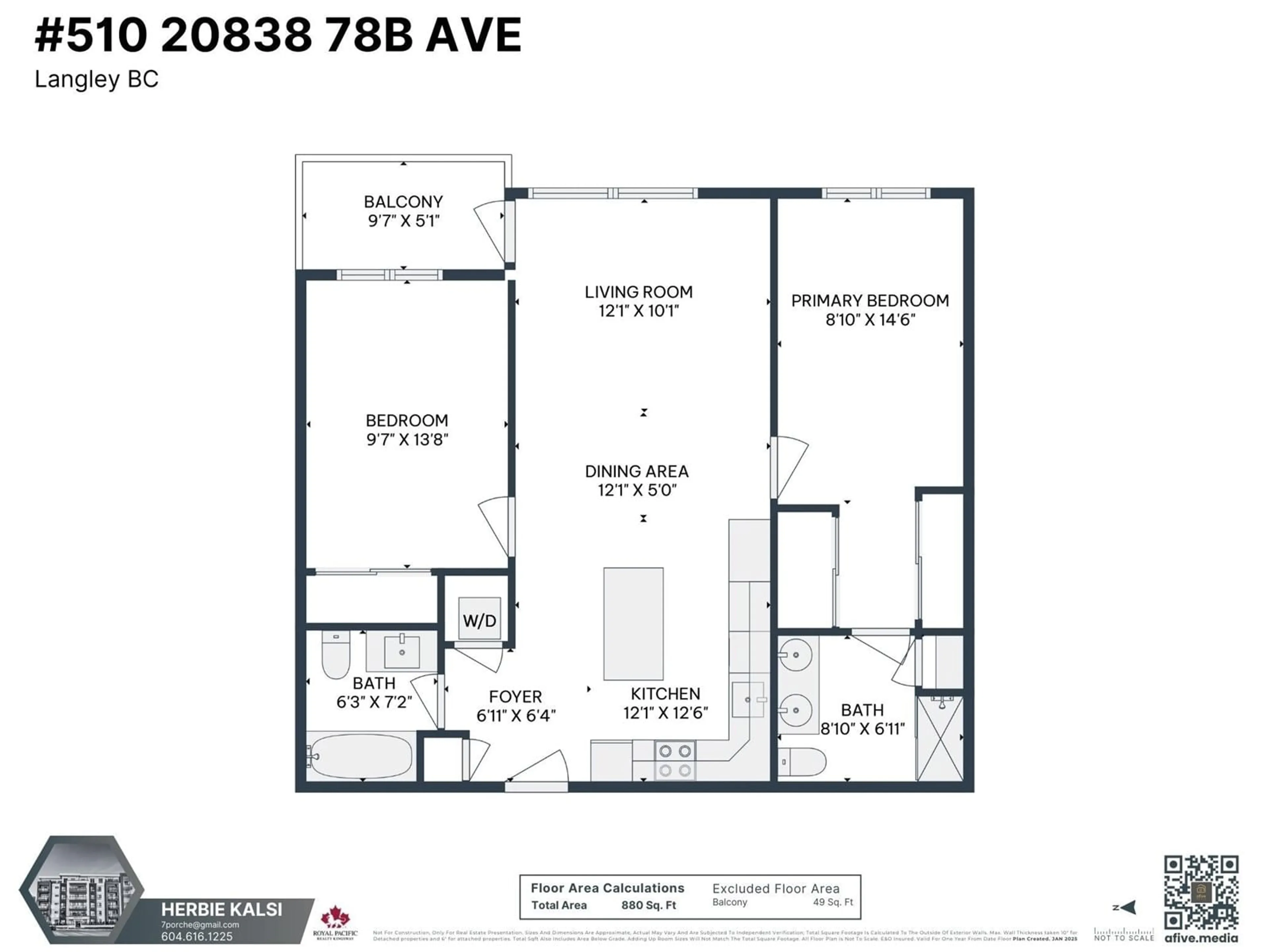 Floor plan for A510 20838 78B AVENUE, Langley British Columbia V2Y3M1