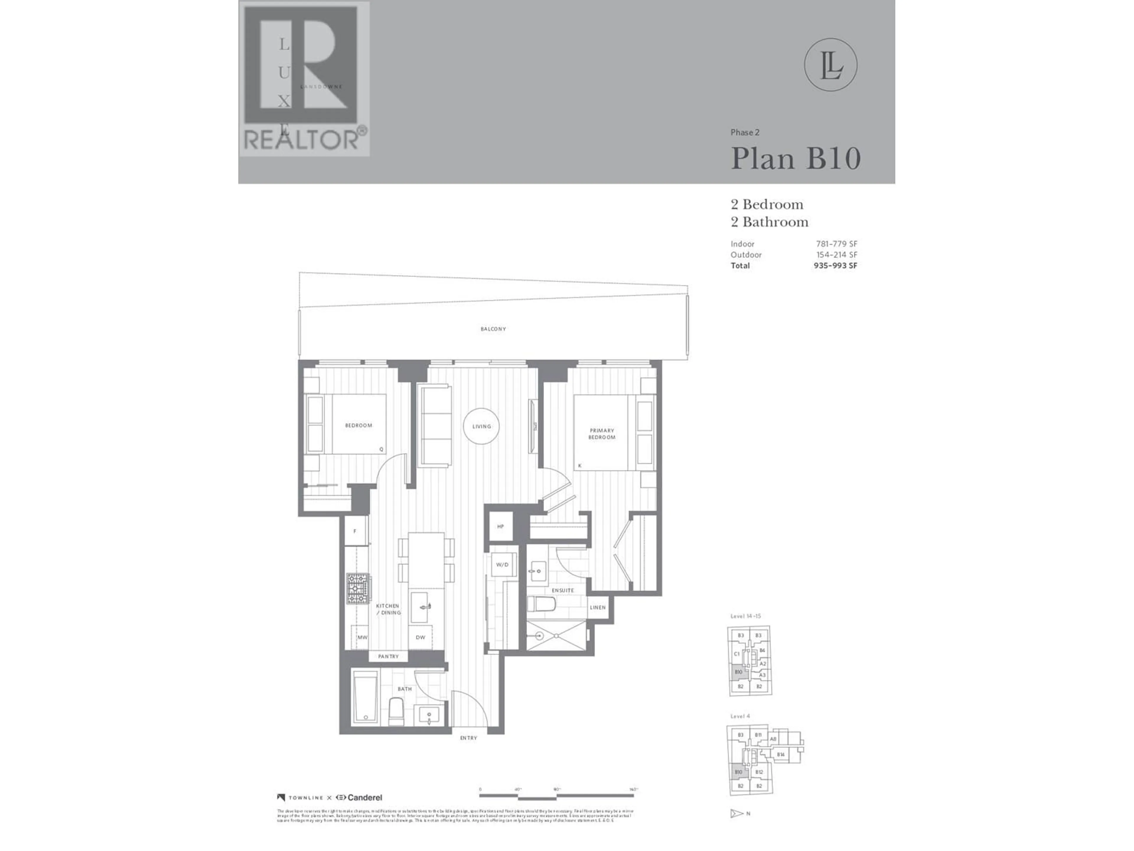 Floor plan for 1506 7977 LANSDOWNE AVENUE, Richmond British Columbia V0V0V0