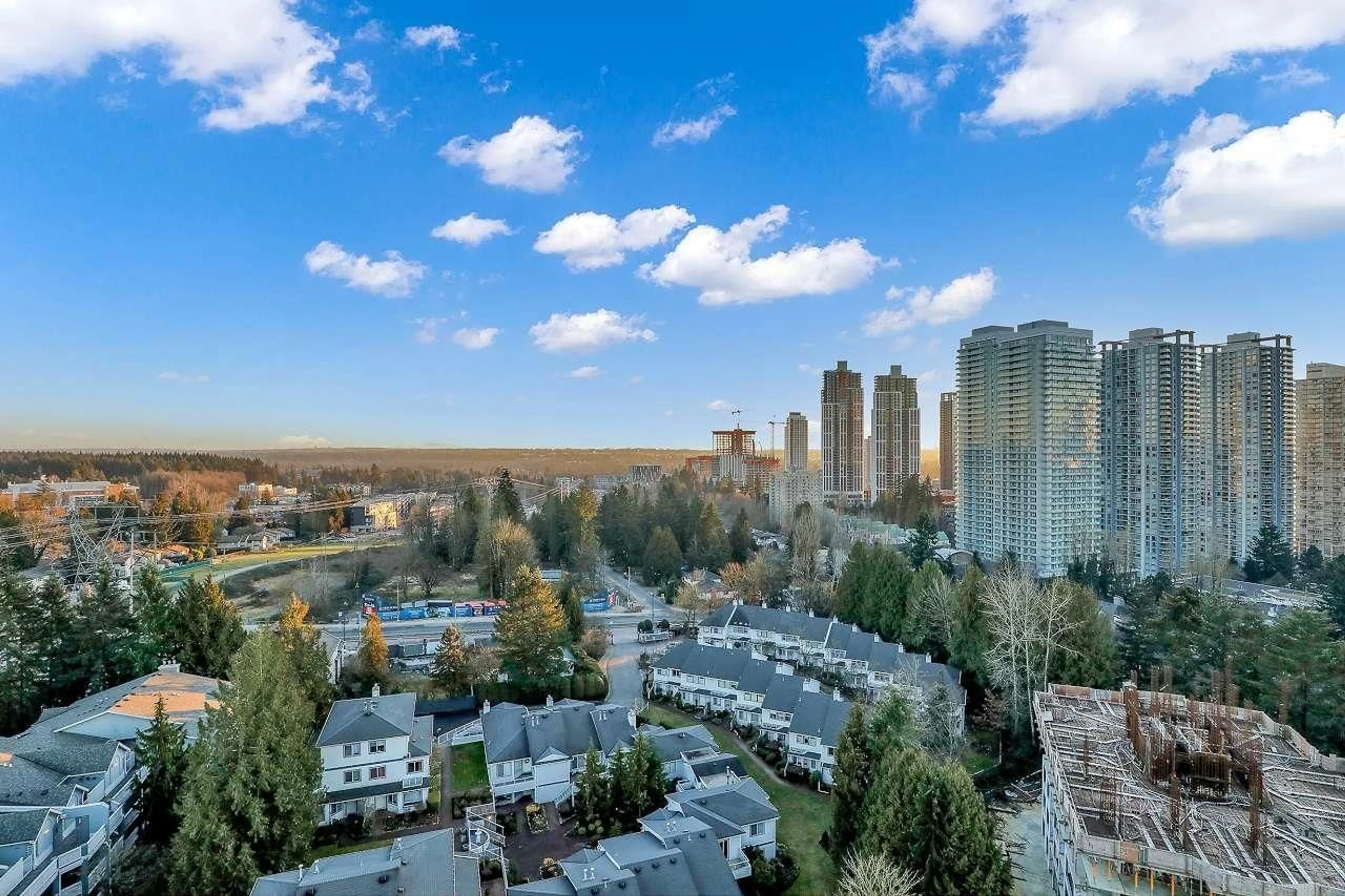 A pic from outside/outdoor area/front of a property/back of a property/a pic from drone, city buildings view from balcony for 1604 13880 101 AVENUE, Surrey British Columbia V3T5T1