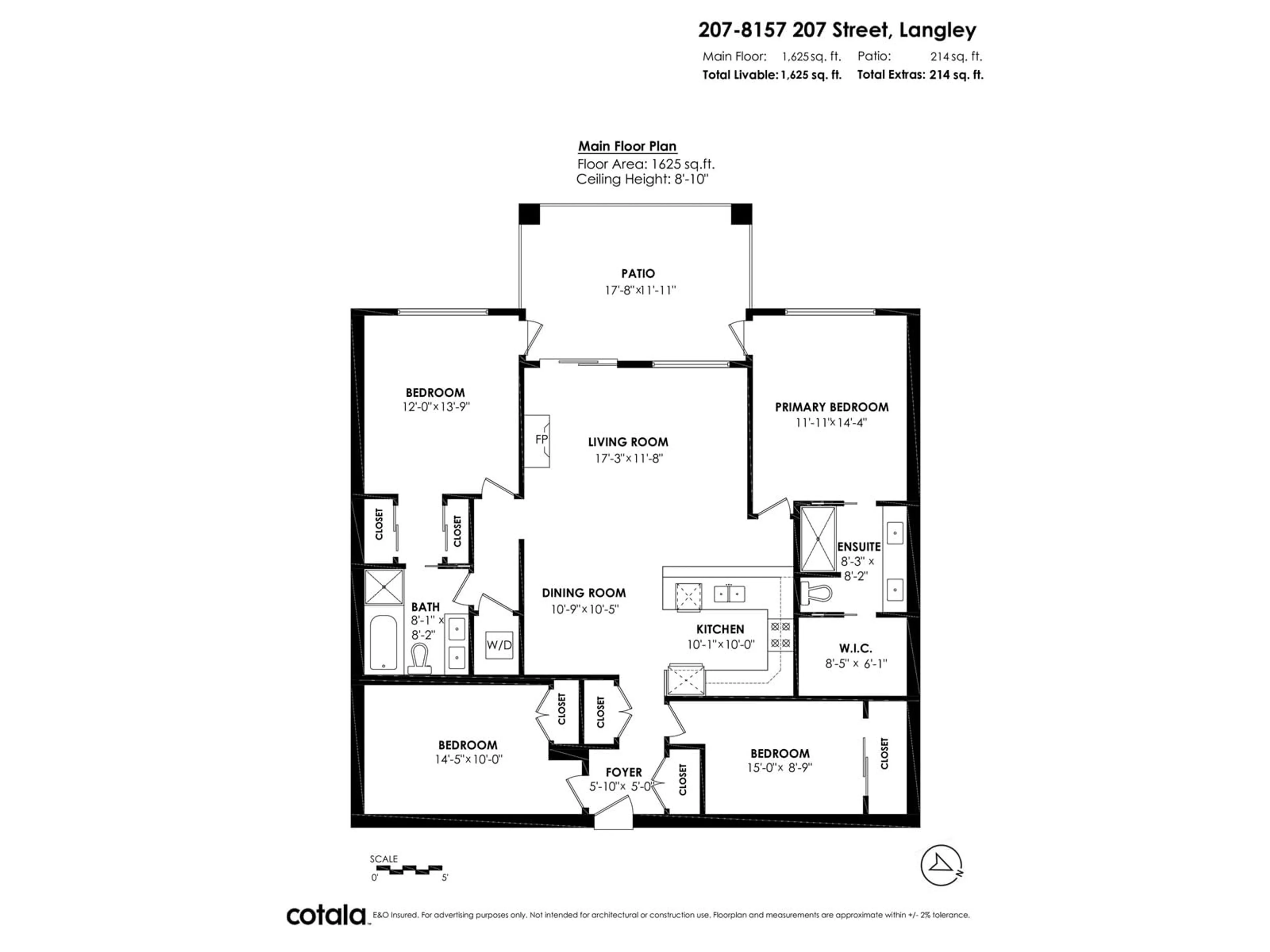 Floor plan for 207 8157 207 STREET, Langley British Columbia V2Y0V4