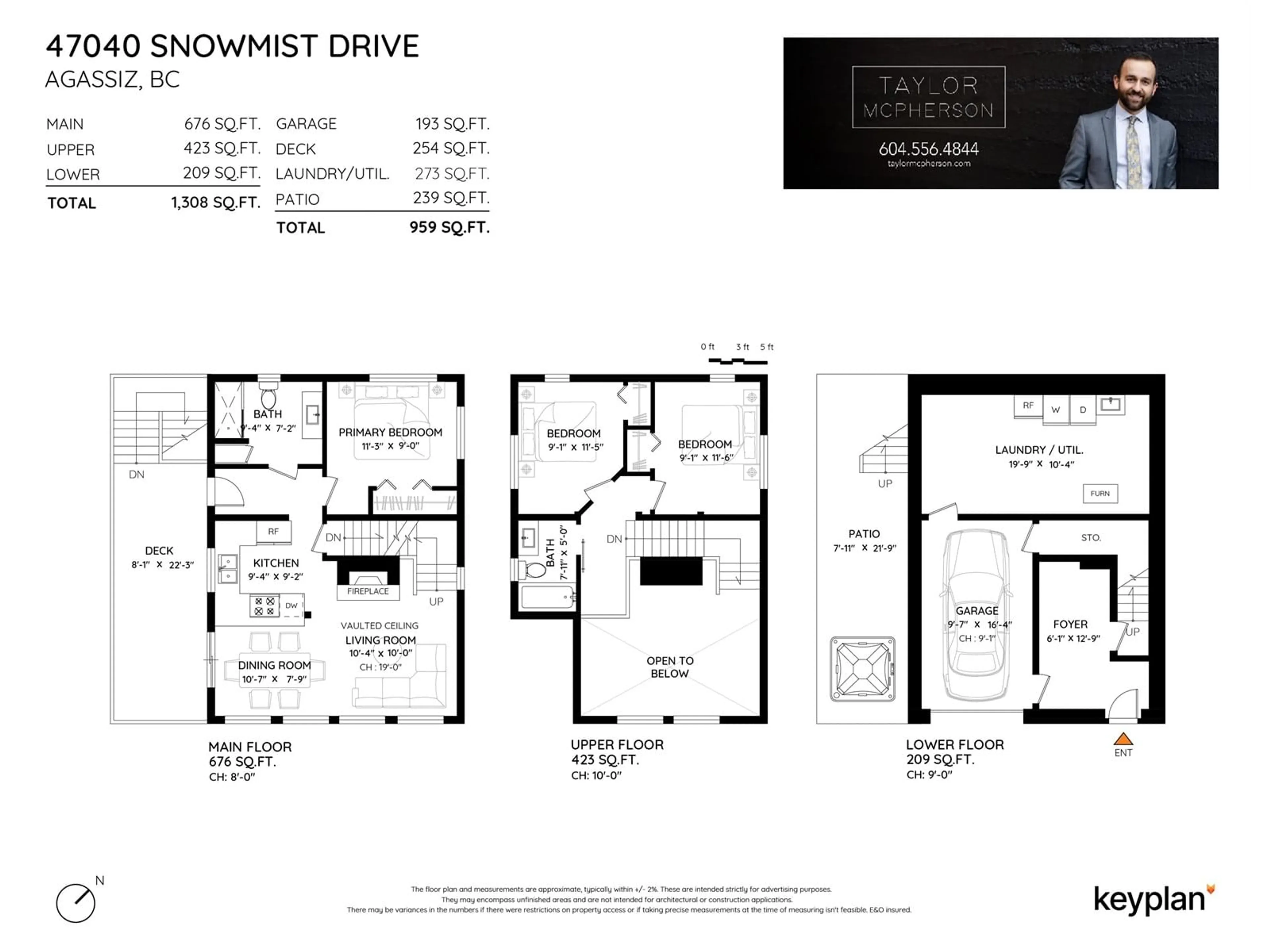 Floor plan for 47040 SNOWMIST, Agassiz British Columbia V0M1A1