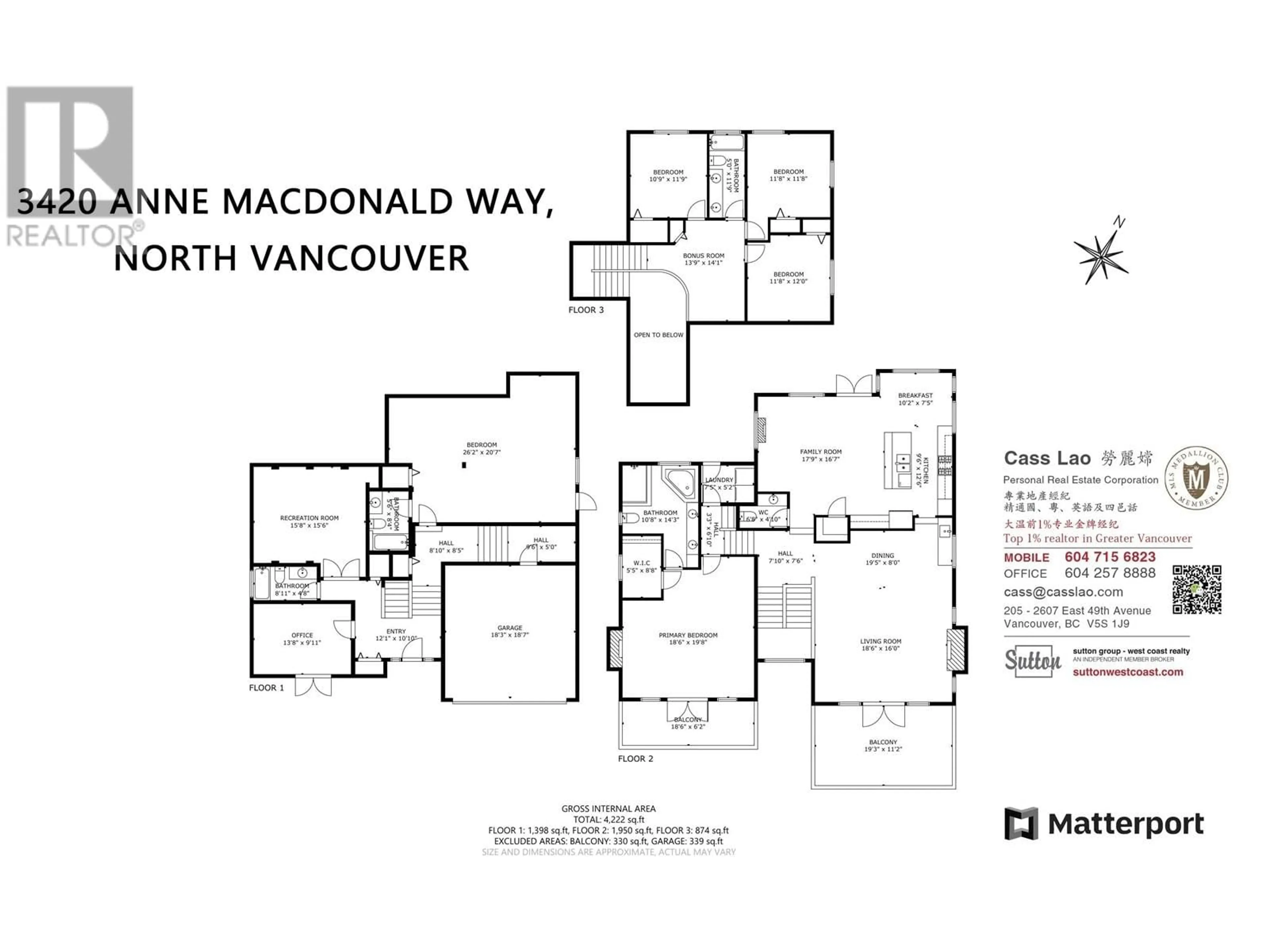 Floor plan for 3420 ANNE MACDONALD WAY, North Vancouver British Columbia V7G2S7