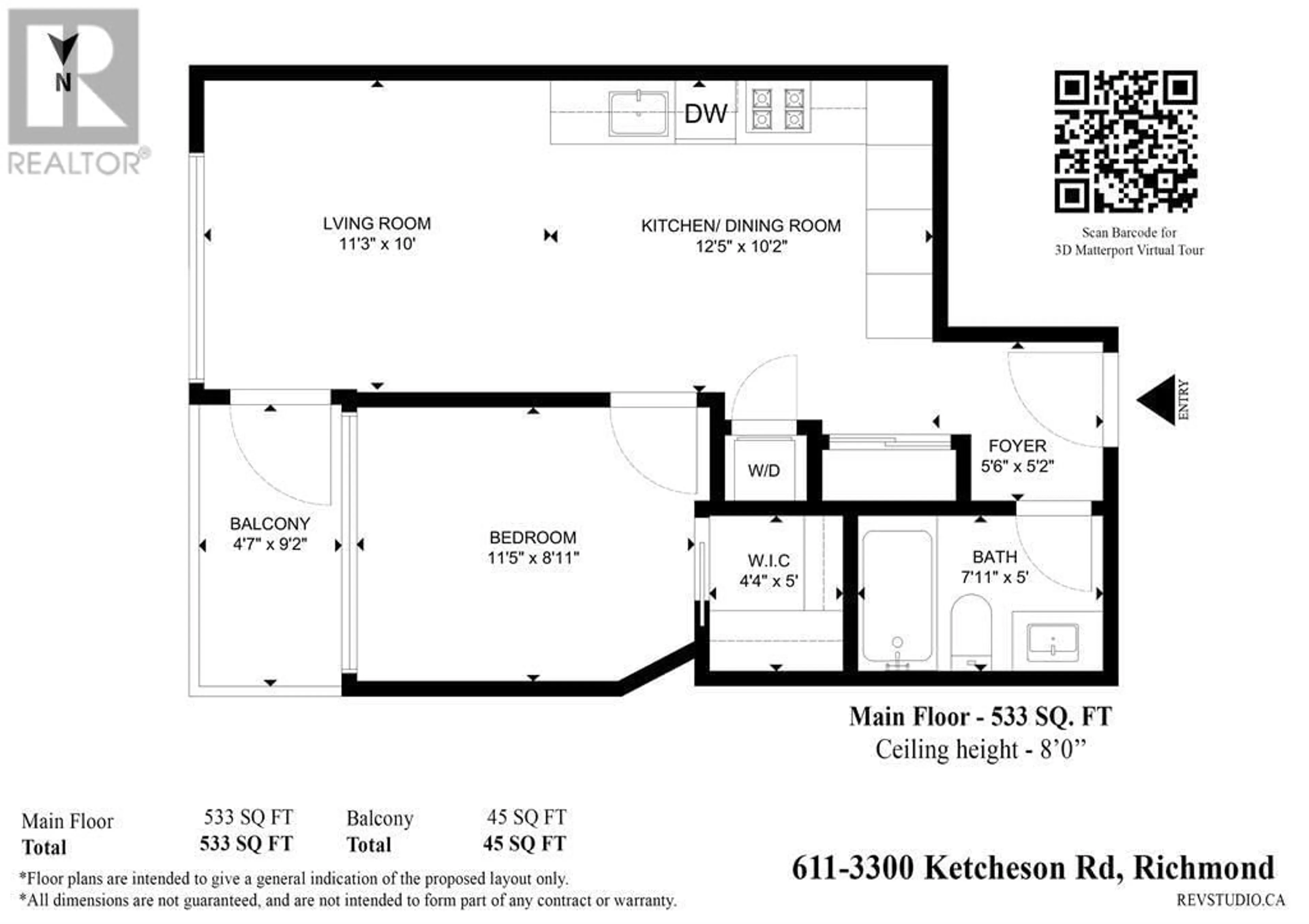 Floor plan for 611 - 3300 KETCHESON ROAD, Richmond British Columbia V6X0S5