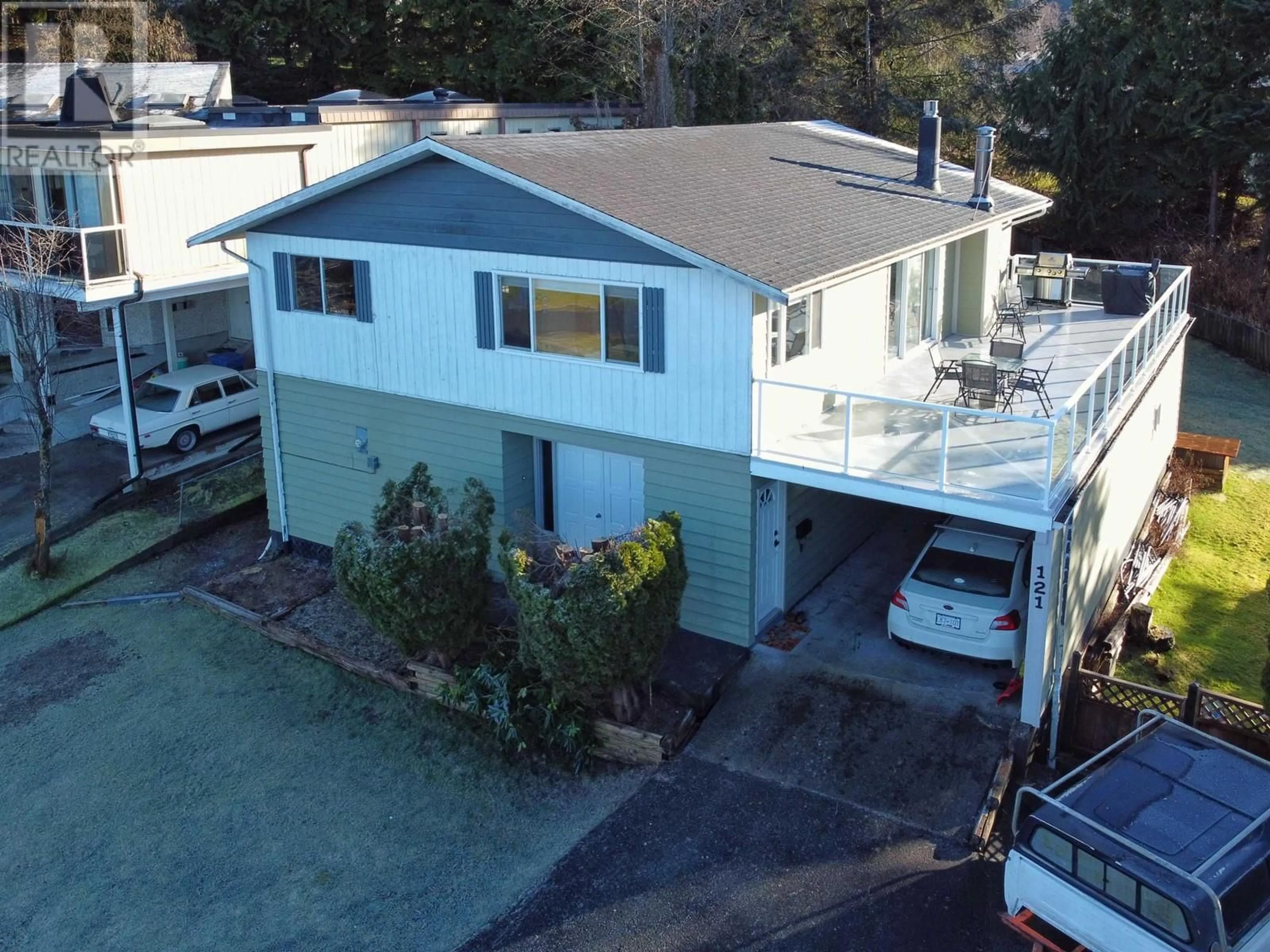 A pic from outside/outdoor area/front of a property/back of a property/a pic from drone, street for 121 CADE PLACE, Prince Rupert British Columbia V8J3S6