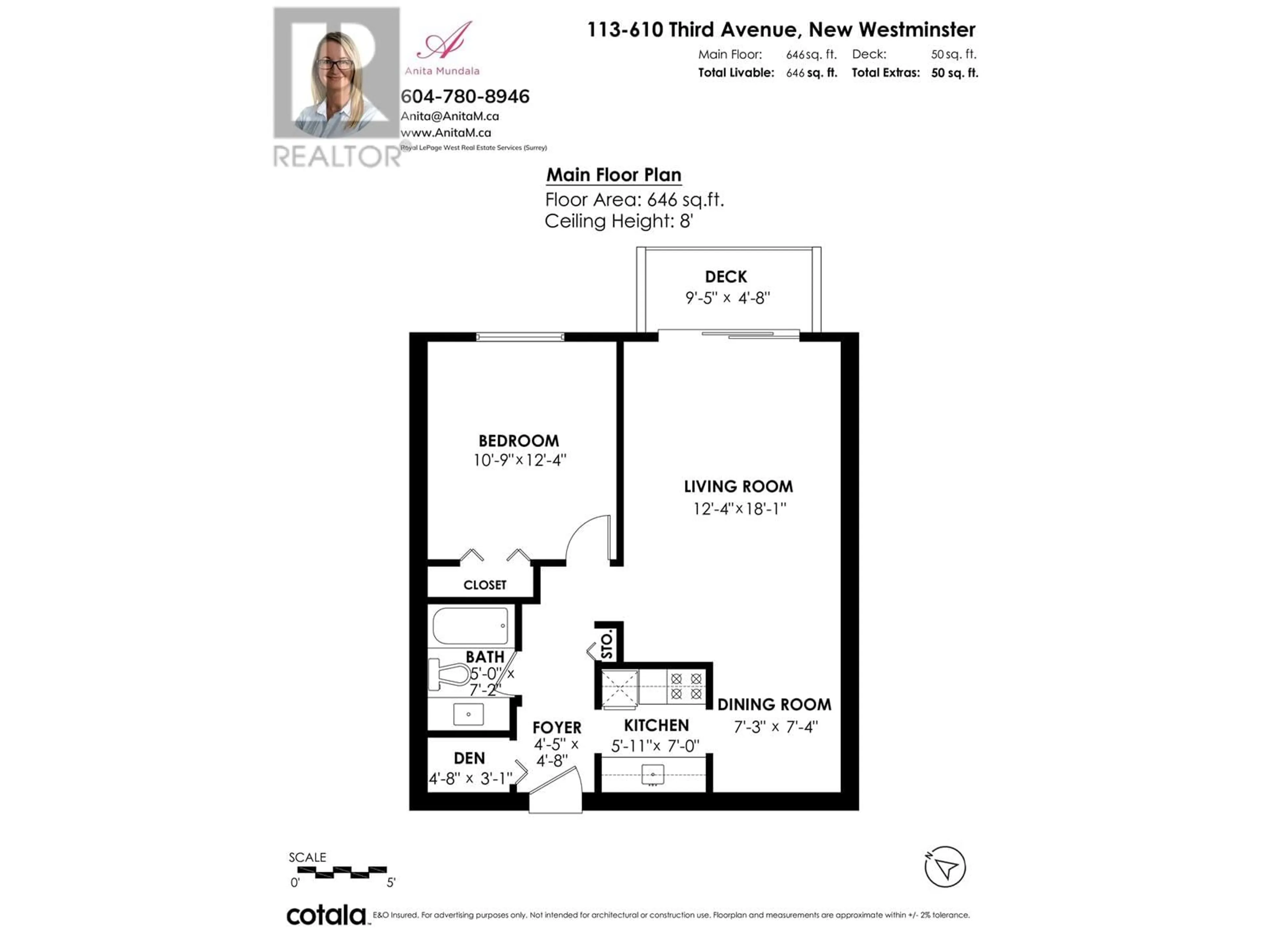 Floor plan for 113 610 THIRD AVENUE, New Westminster British Columbia V3M1N5