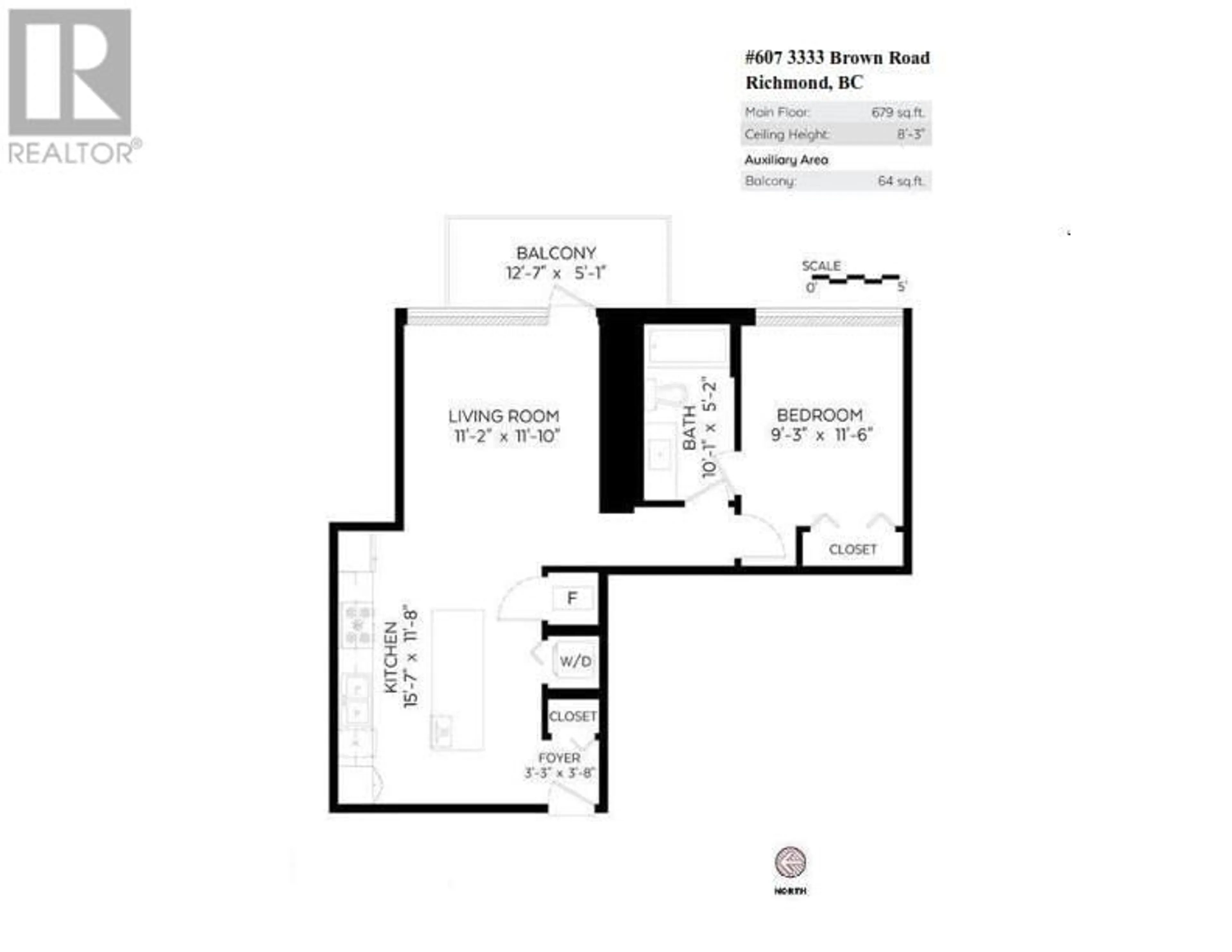 Floor plan for 607 - 3333 BROWN ROAD, Richmond British Columbia V6X0P6