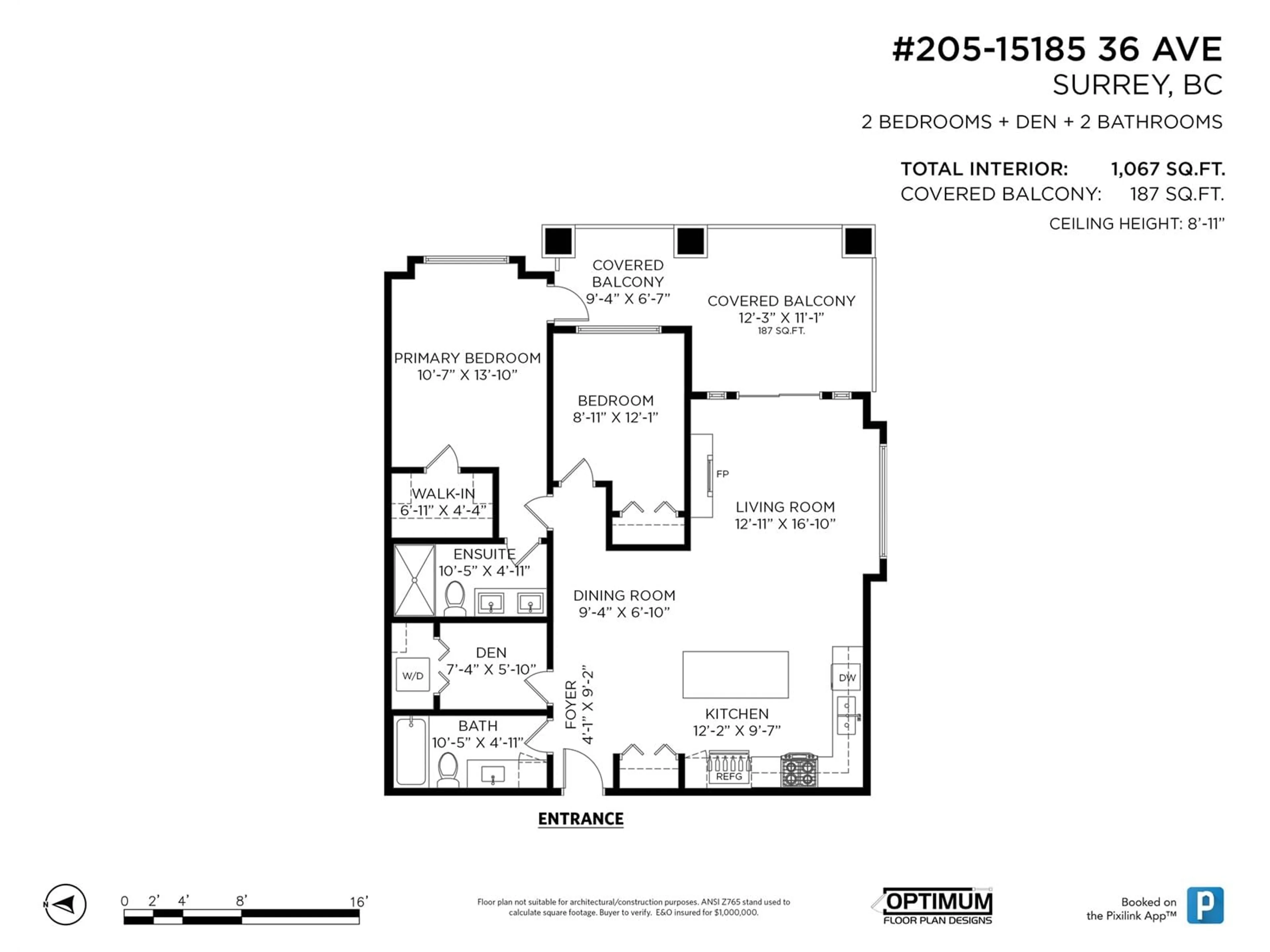 Floor plan for 205 - 15185 36, Surrey British Columbia V3Z4R3