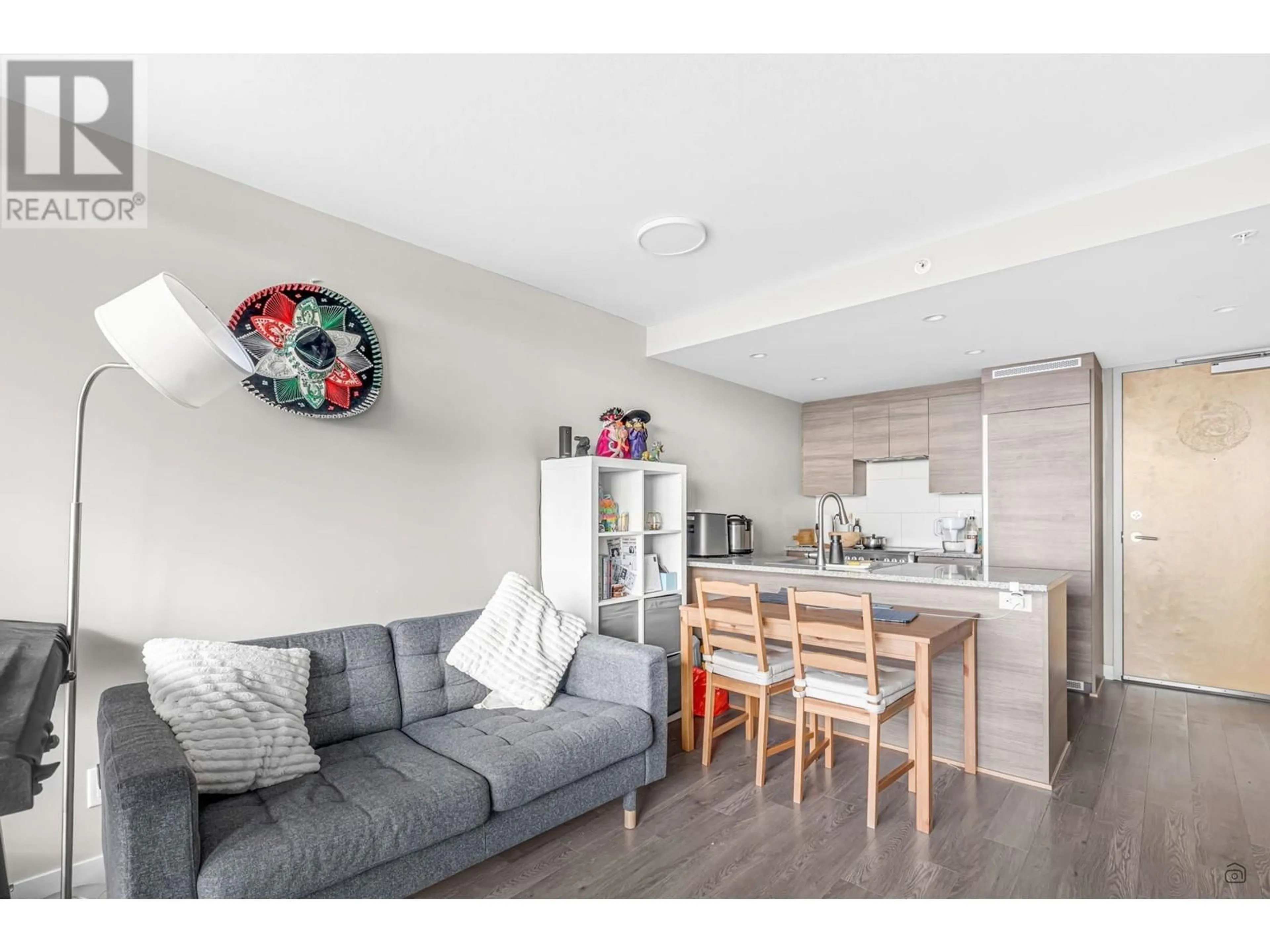 Open concept kitchen, wood/laminate floor for 2605 - 488 MARINE DRIVE, Vancouver British Columbia V5X0C6
