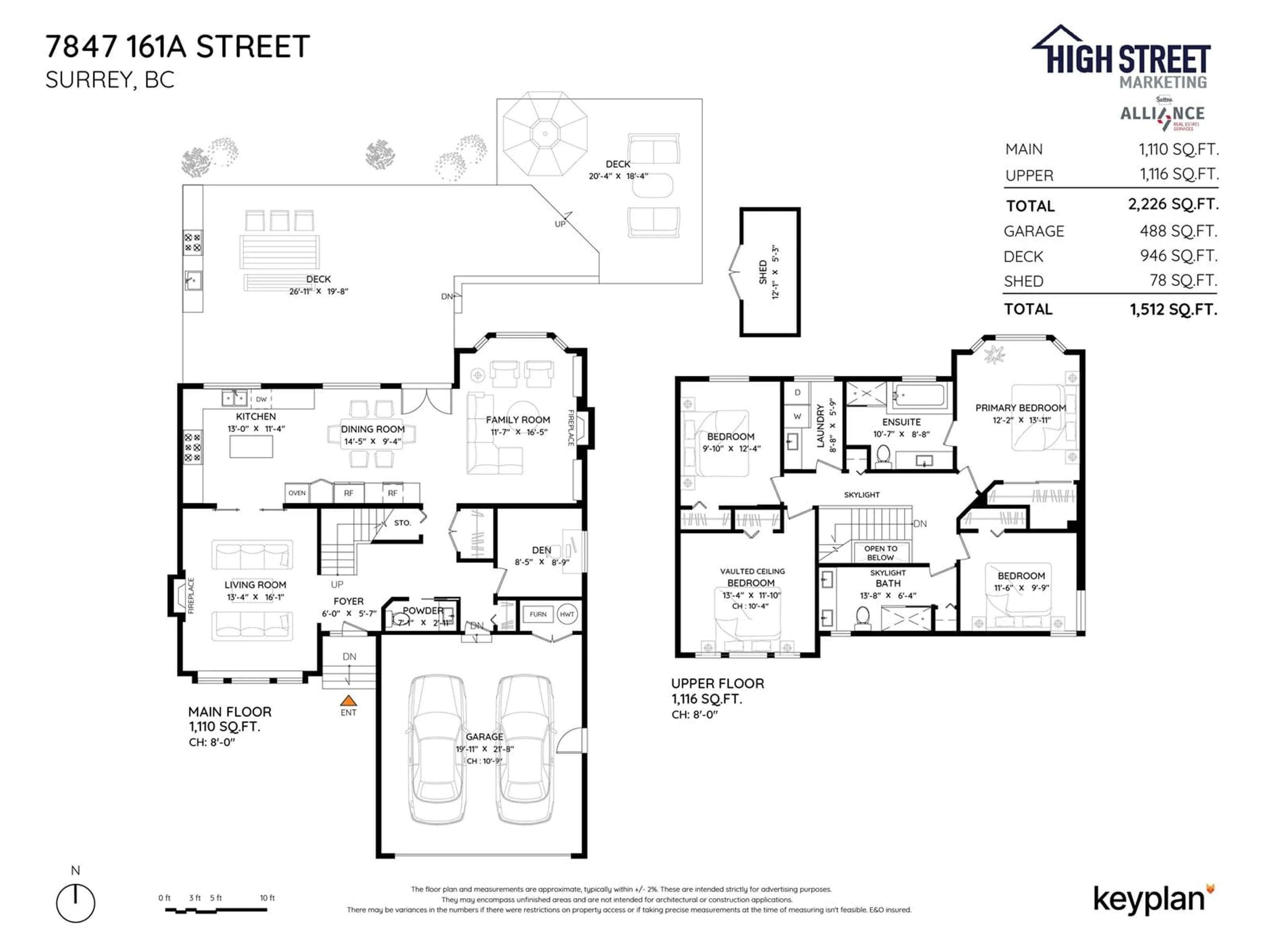 Floor plan for 7847 161A STREET, Surrey British Columbia V4N0T8