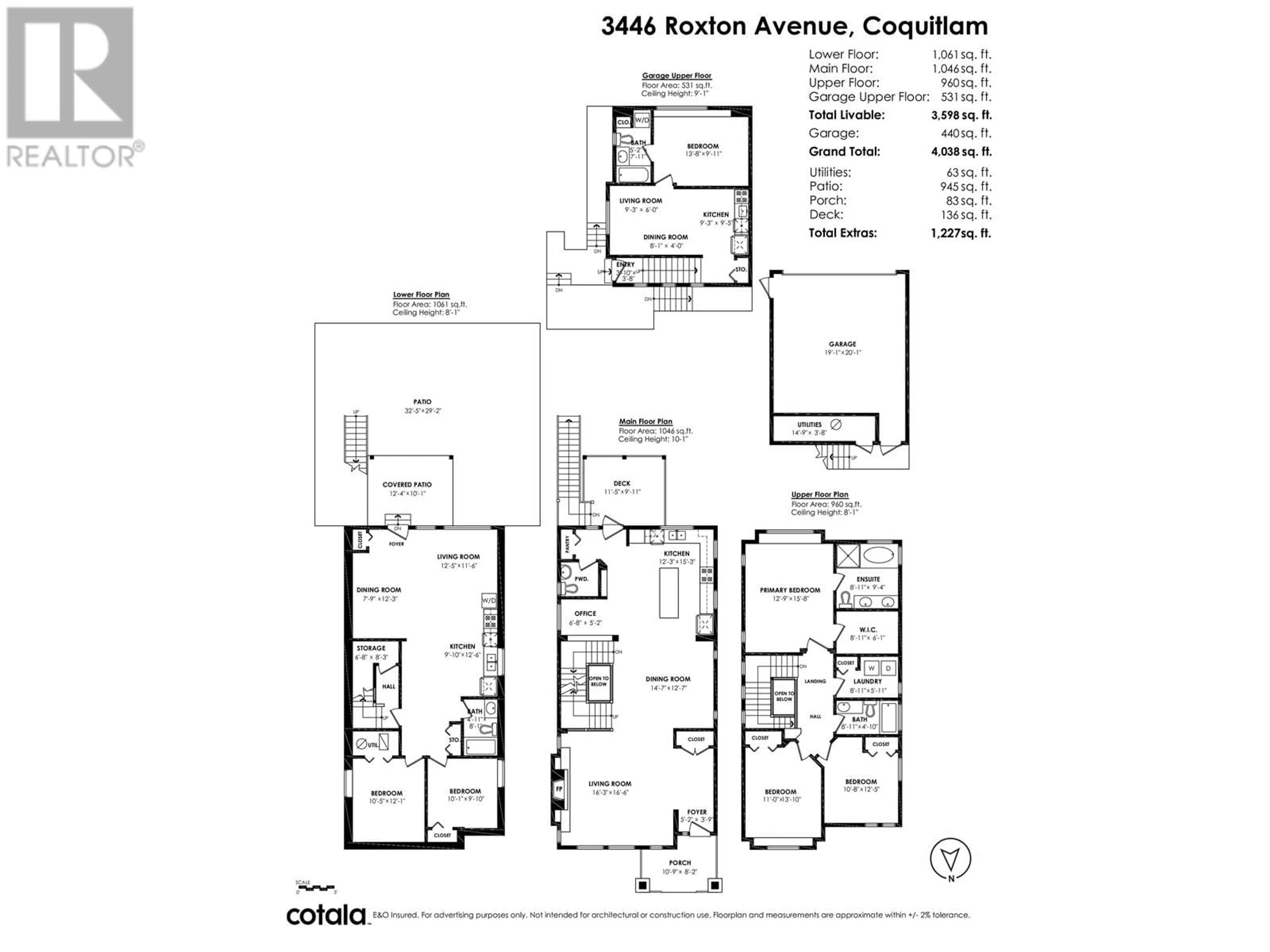 Floor plan for 3446 ROXTON AVENUE, Coquitlam British Columbia V3B3H7