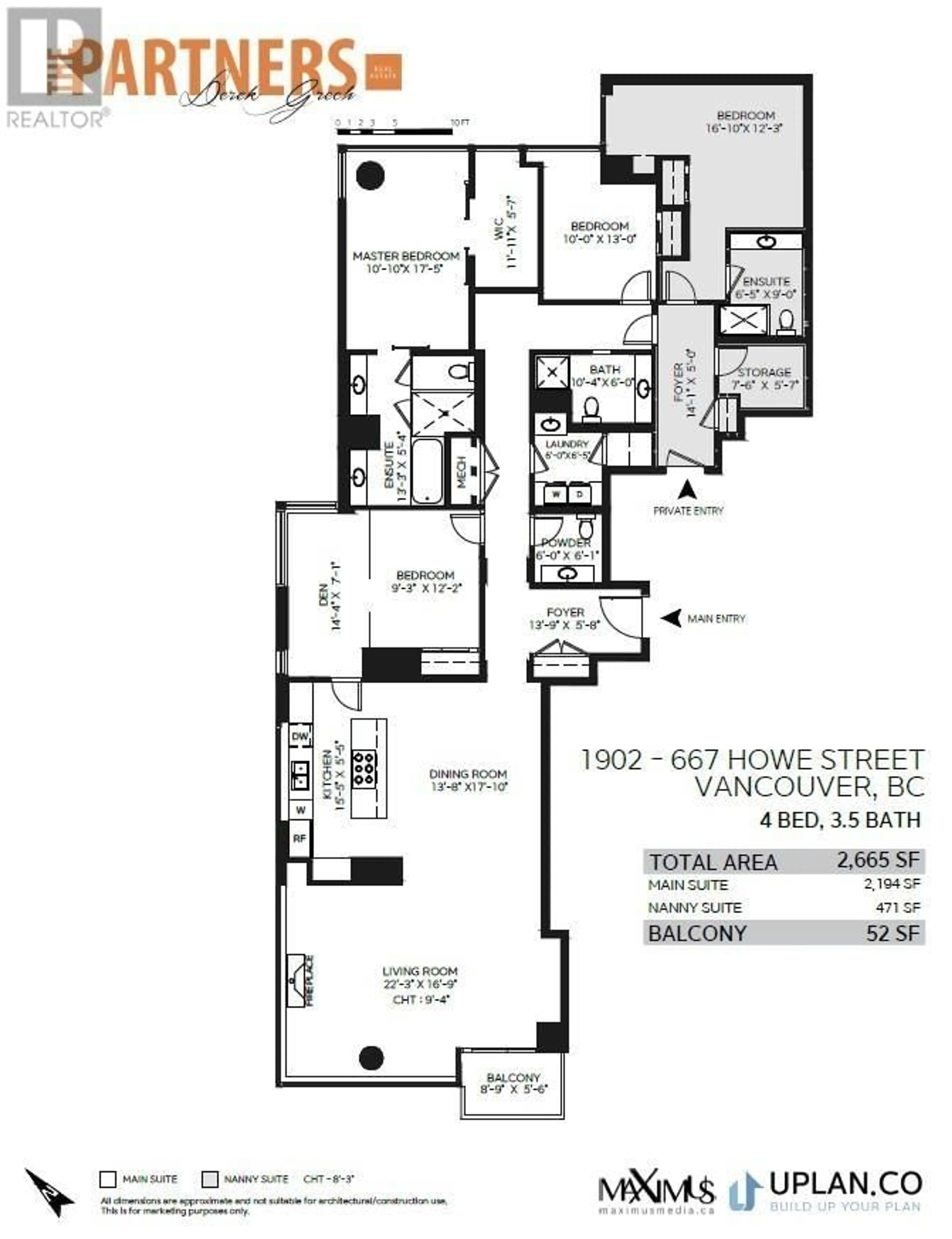 Floor plan for 1902 - 667 HOWE STREET, Vancouver British Columbia V6C0B5