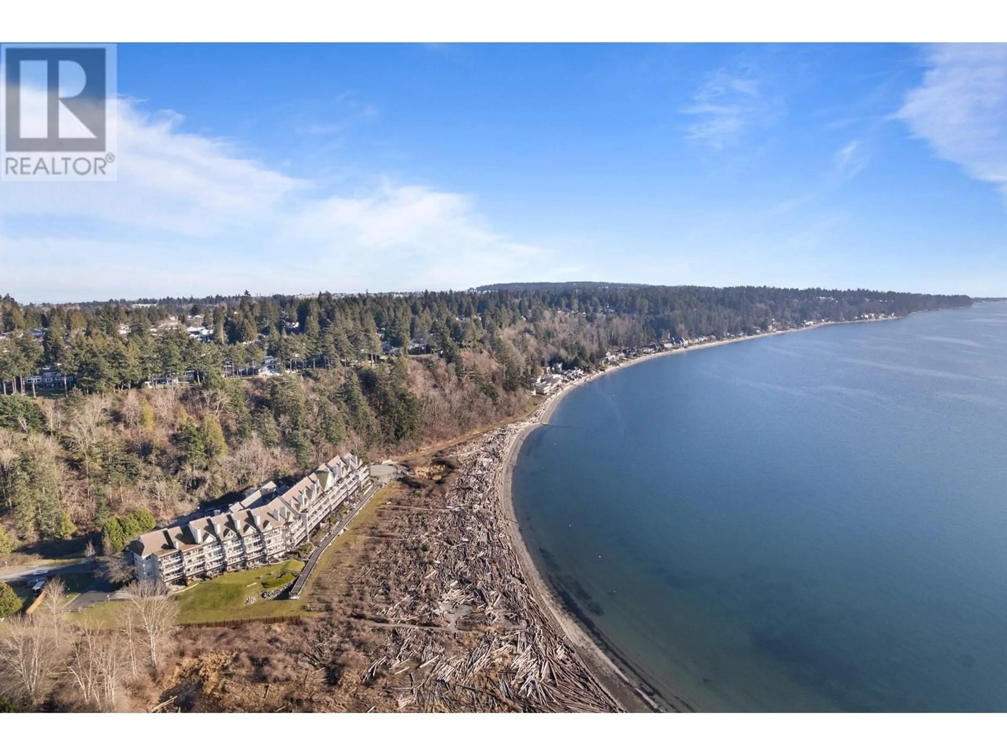 A pic from outside/outdoor area/front of a property/back of a property/a pic from drone, water/lake/river/ocean view for 320 1120 TSATSU SHORES DRIVE, Delta British Columbia V4M4G3