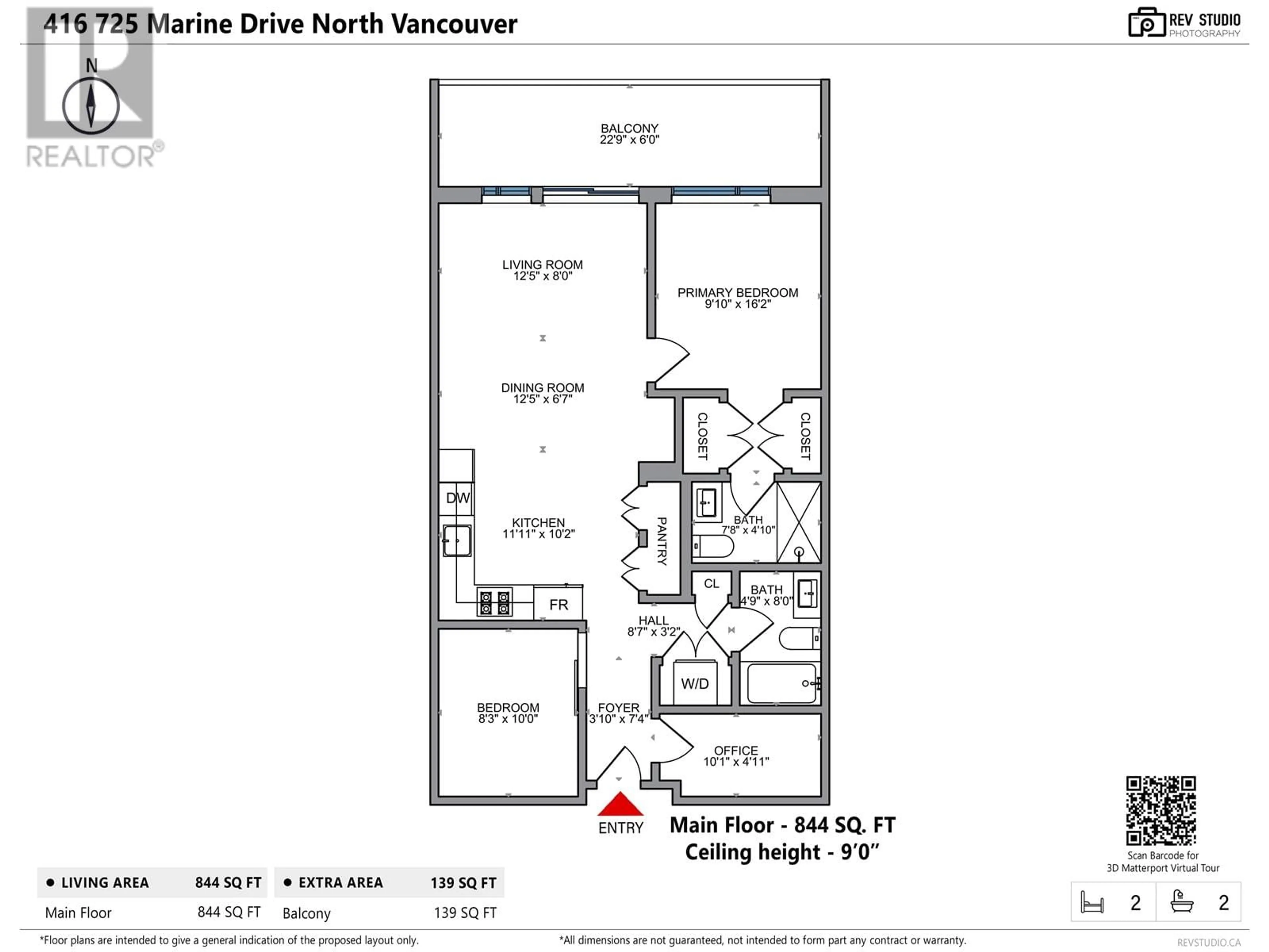 Floor plan for 416 725 MARINE DRIVE, North Vancouver British Columbia V7M0G2