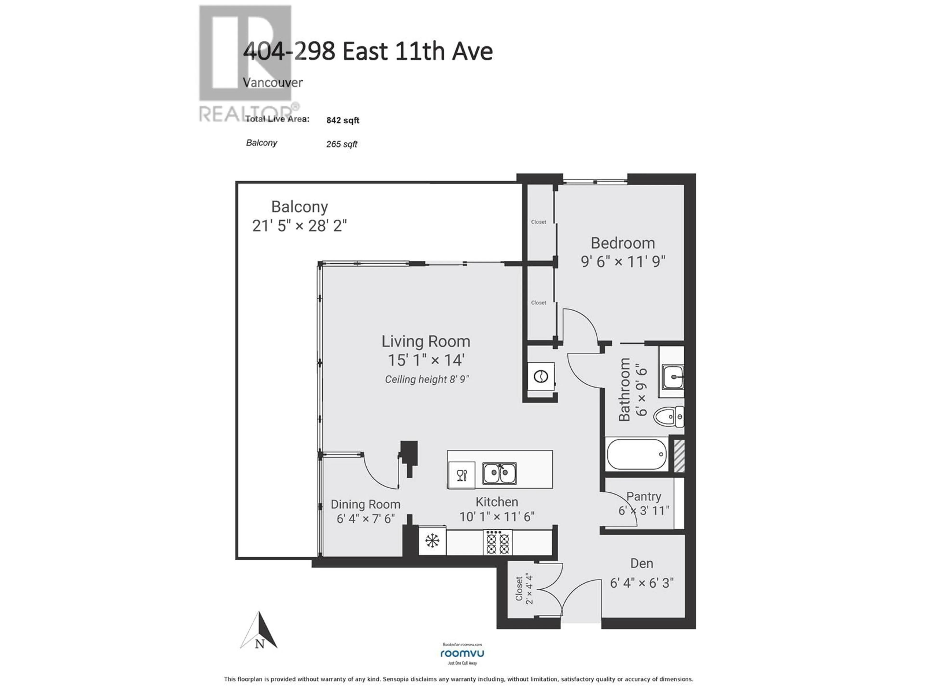 Floor plan for 404 298 E 11TH AVENUE, Vancouver British Columbia V5T0A2