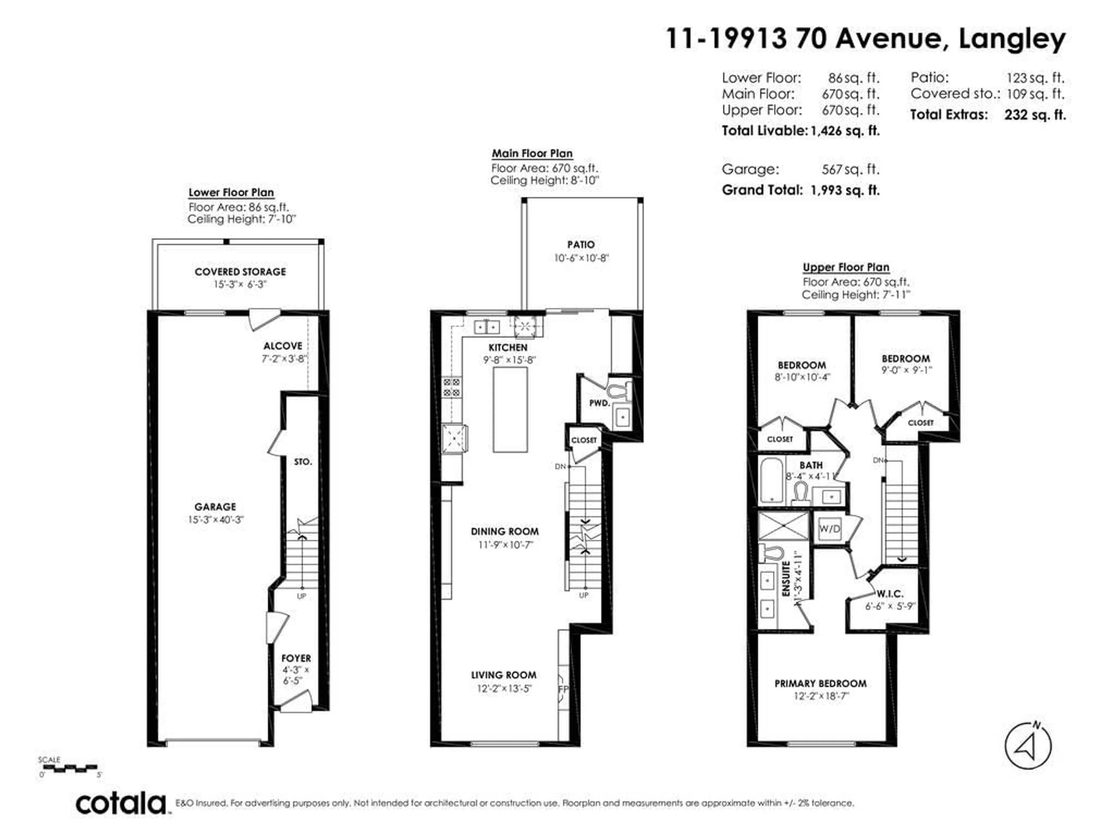 Floor plan for 11 19913 70 AVENUE, Langley British Columbia V2Y0S9