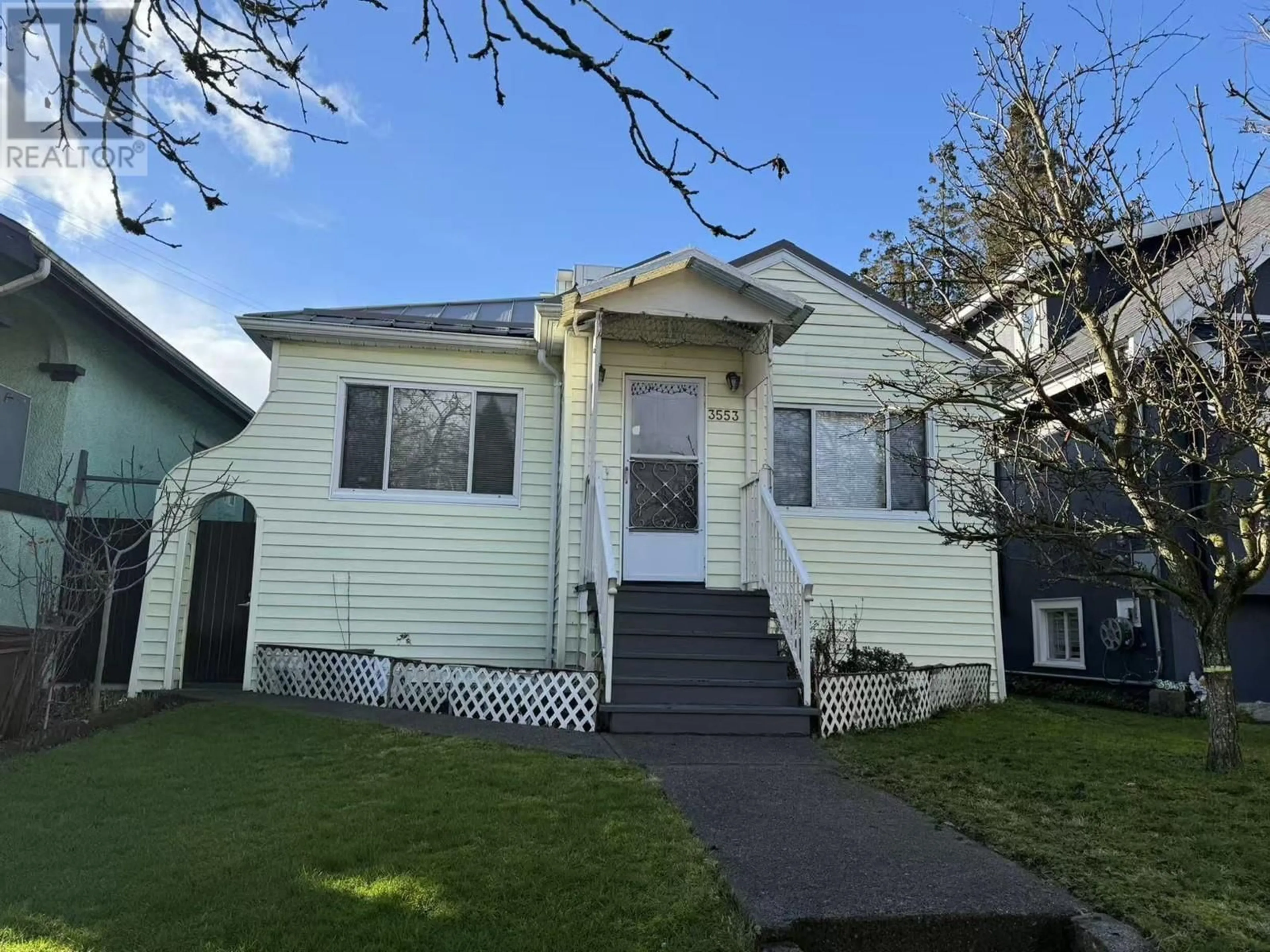 Home with vinyl exterior material, street for 3553 INVERNESS STREET, Vancouver British Columbia V5V4V6