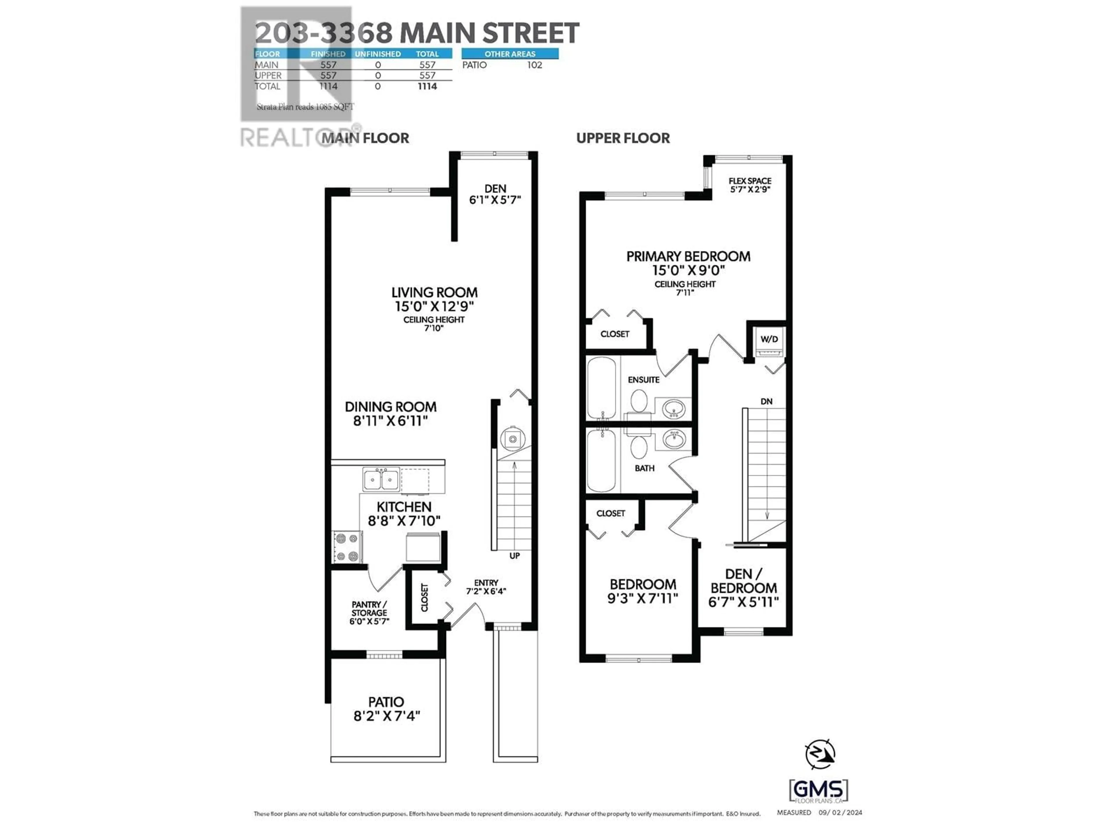 Floor plan for 203 3368 MAIN STREET, Vancouver British Columbia V5V3M7