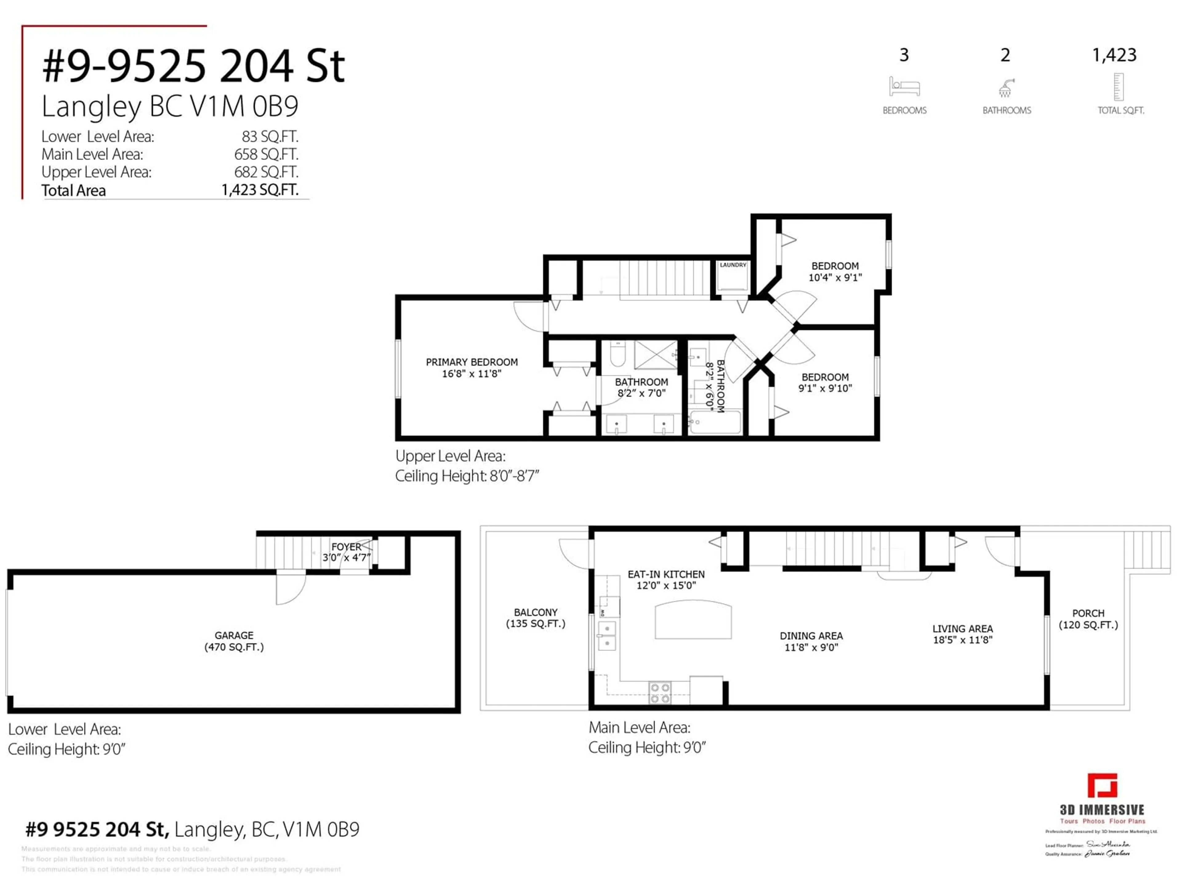 Floor plan for 9 9525 204 STREET, Langley British Columbia V1M0B9